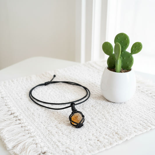 Manifestation Necklace ~ Raw Citrine Point