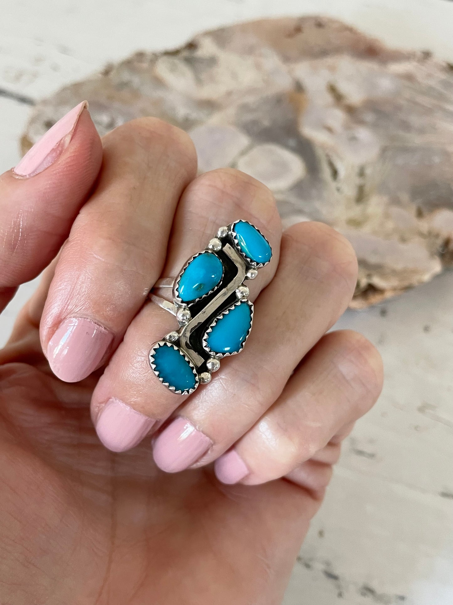 Navajo Sleeping Beauty Turquoise Ring ~ size 6