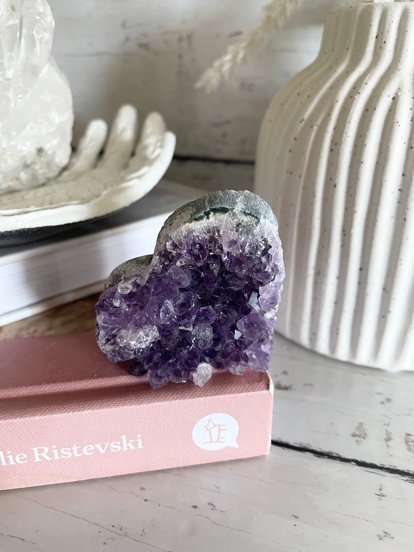 Amethyst Cluster Heart