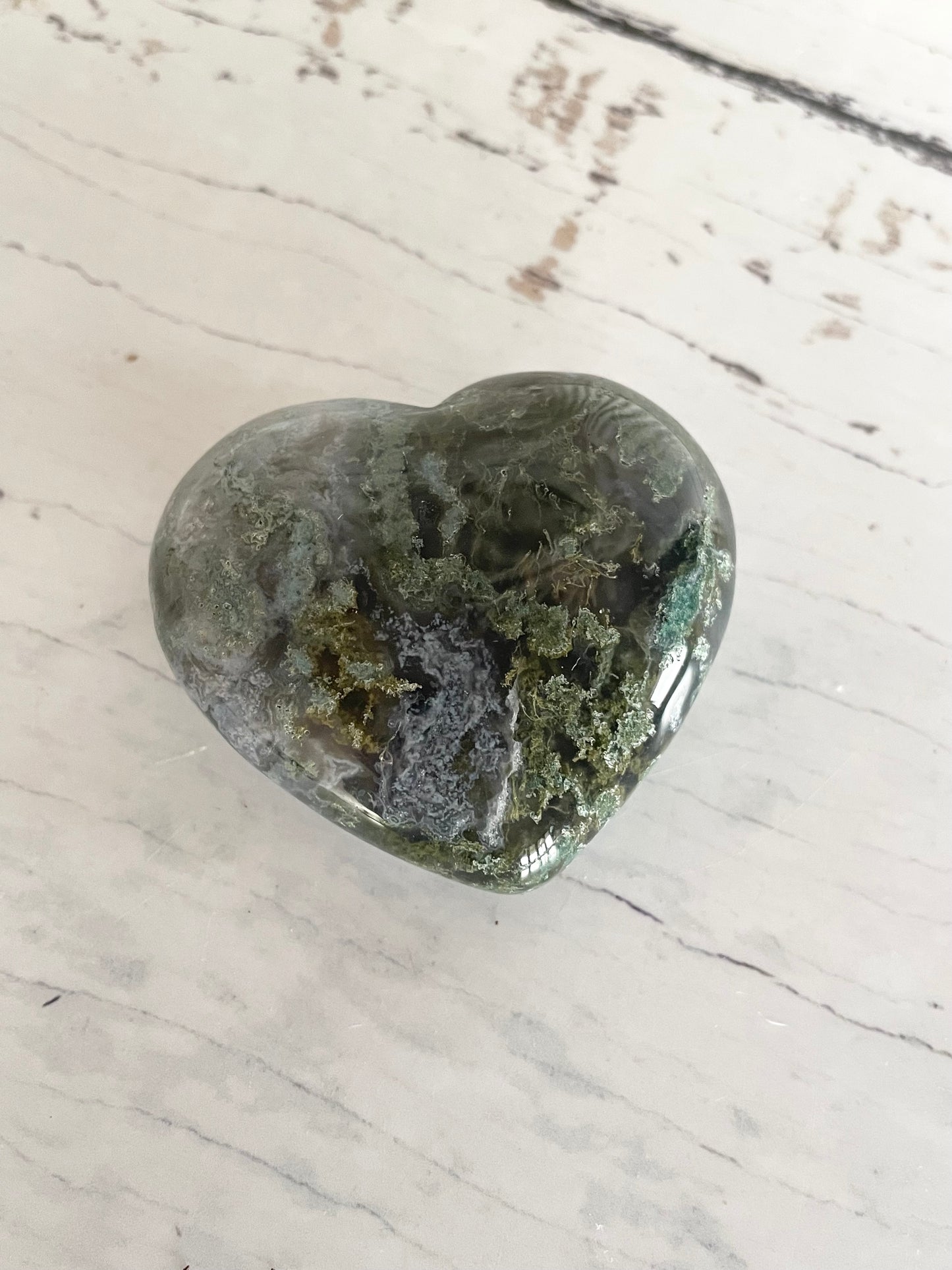 Moss Agate Heart