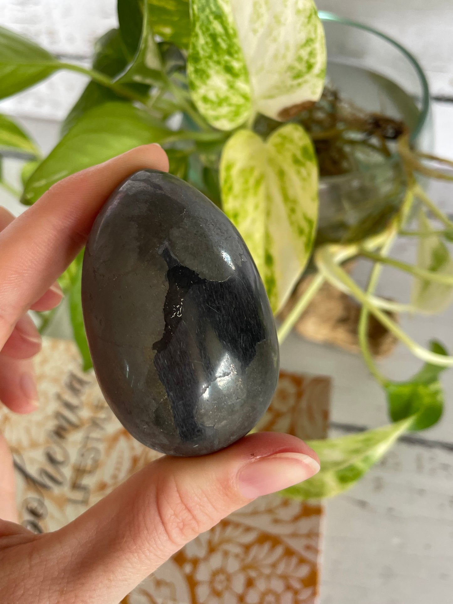Pyrite Egg with holder