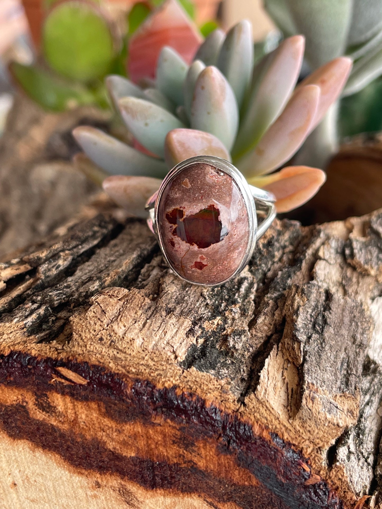 Mexican Fire Opal Ring ~ size 8.5