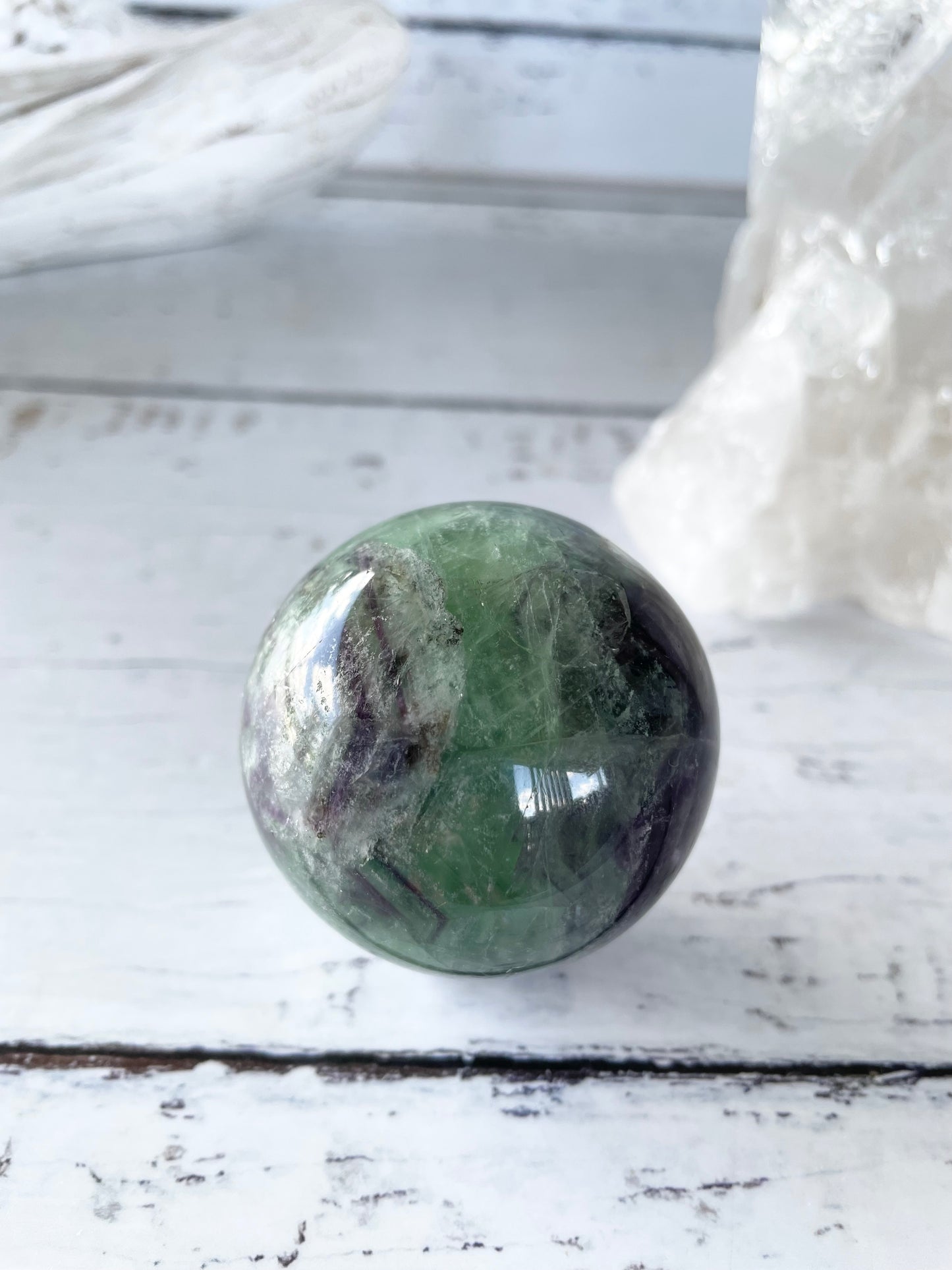 Rainbow Fluorite Sphere Includes Holder