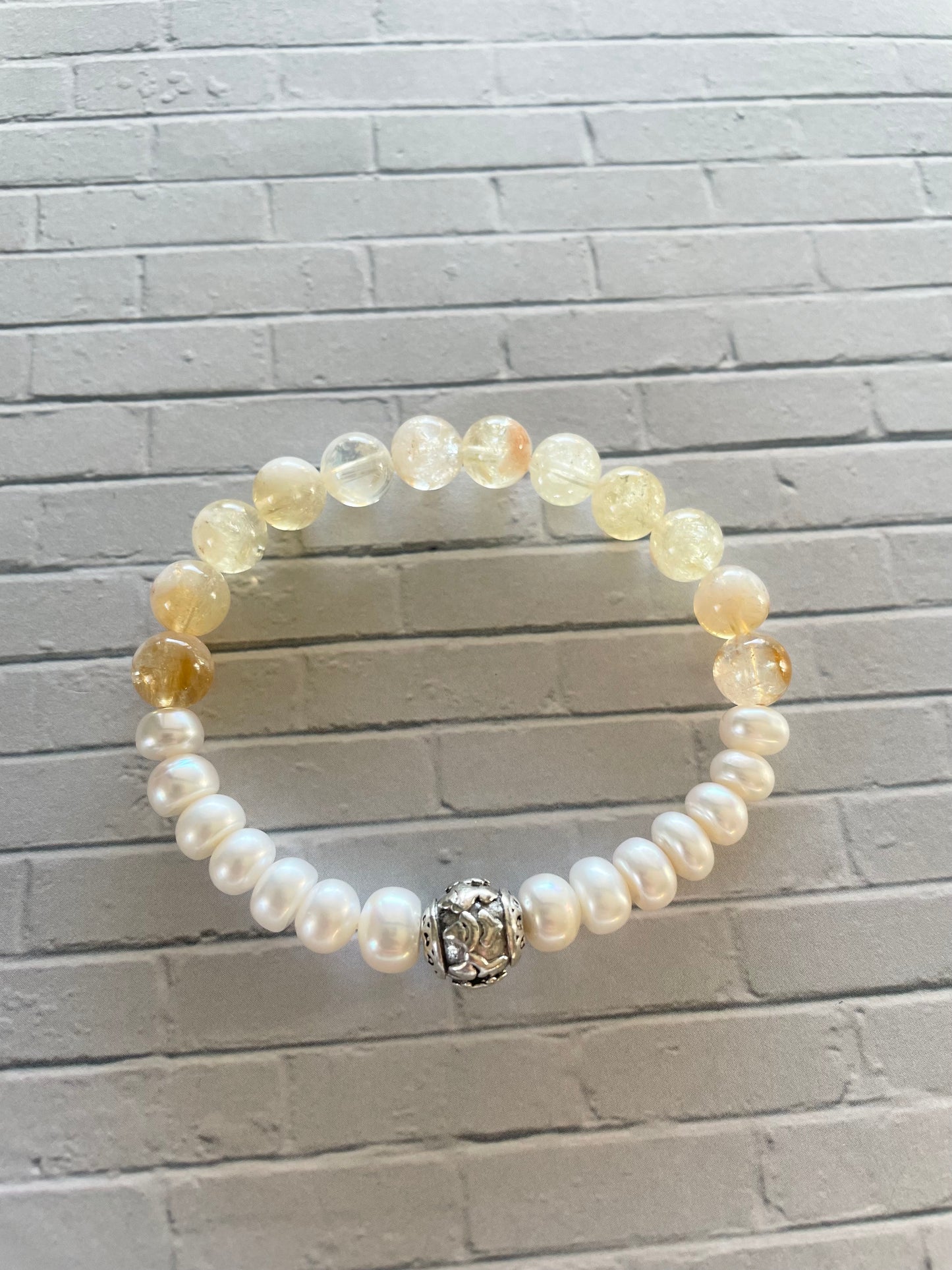 Pearl & Citrine gemstone Bracelet