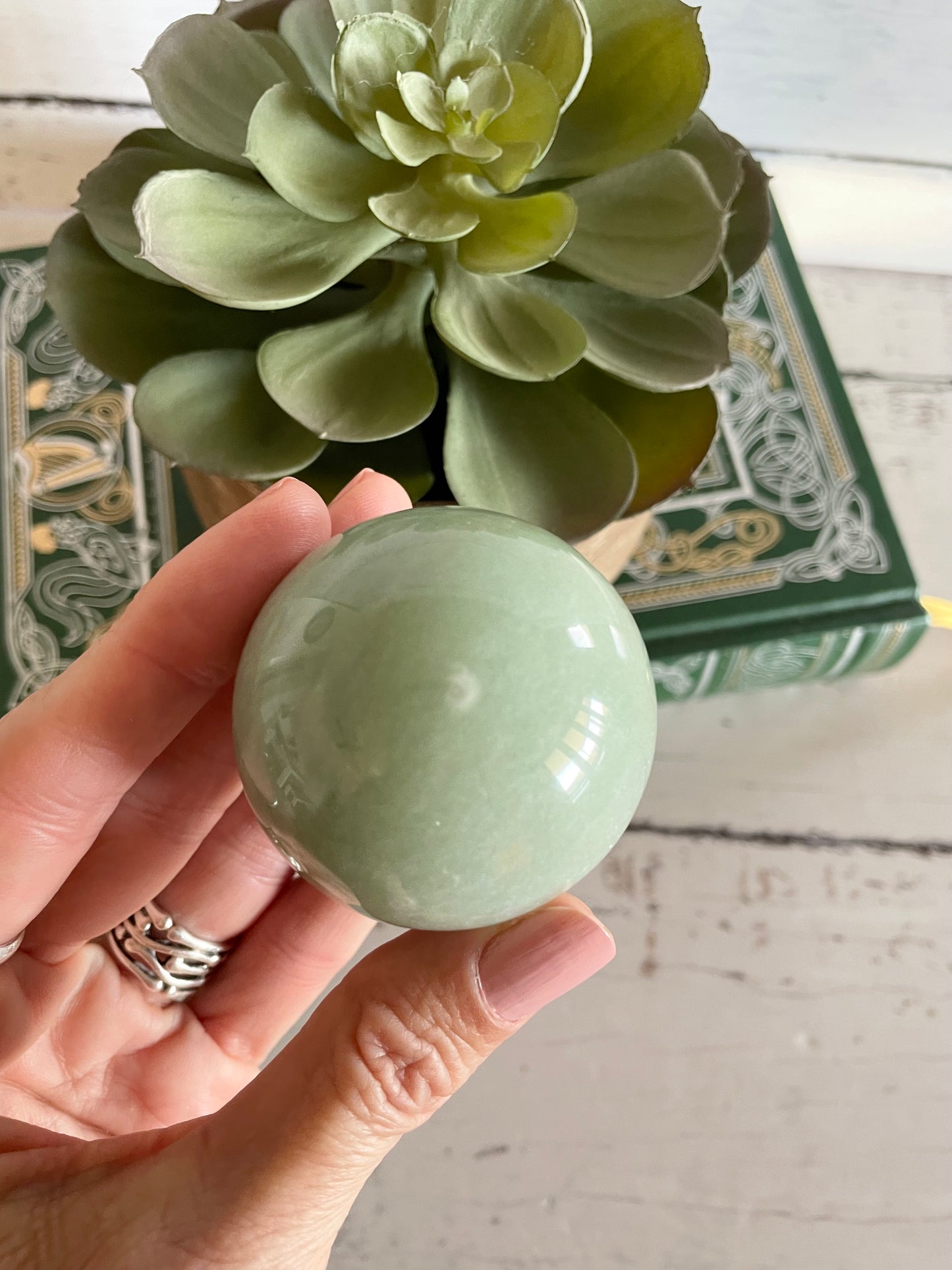 Green Aventurine Sphere Includes Holder
