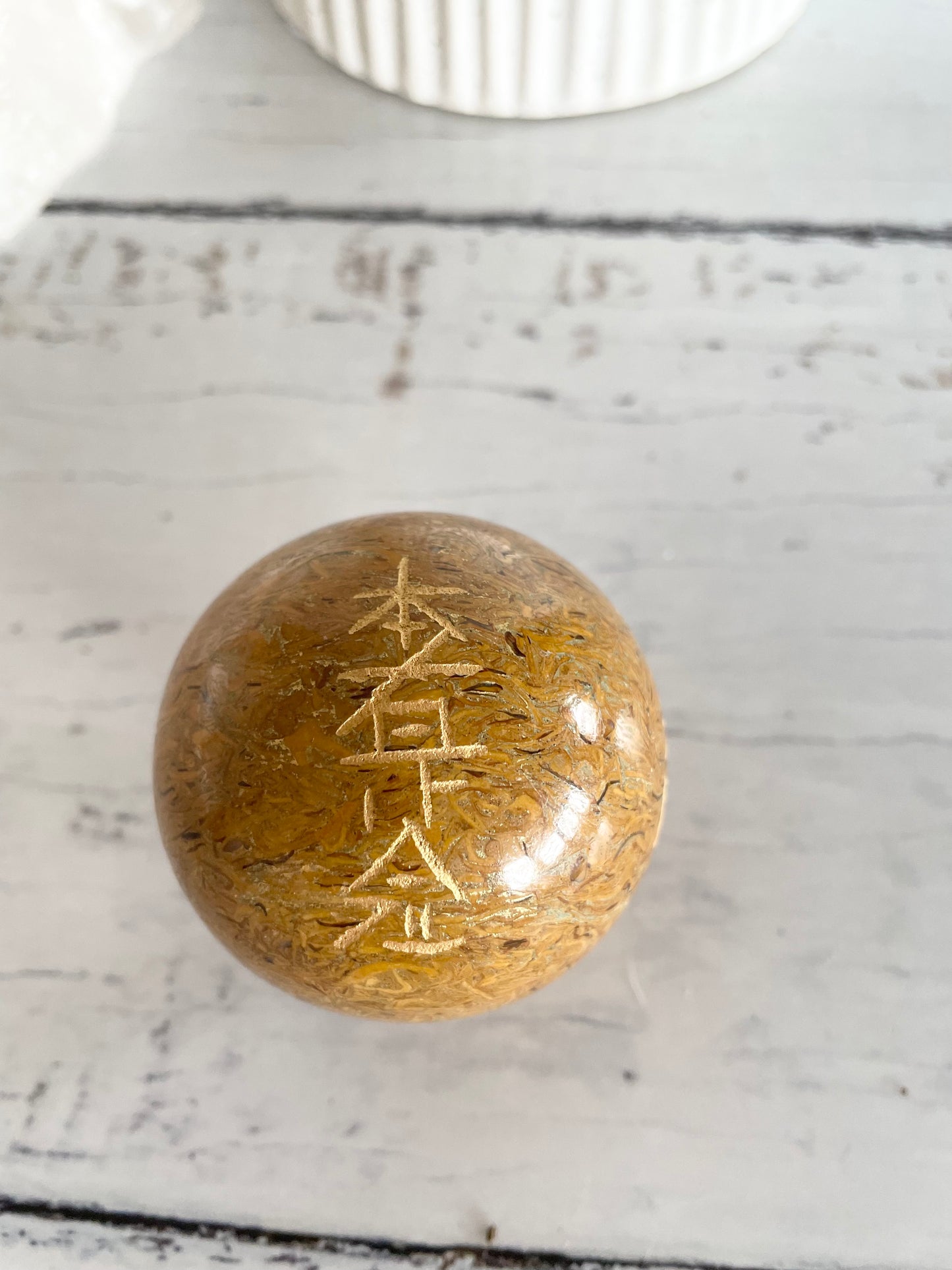 Yellow Jasper Reiki Sphere Includes Holder