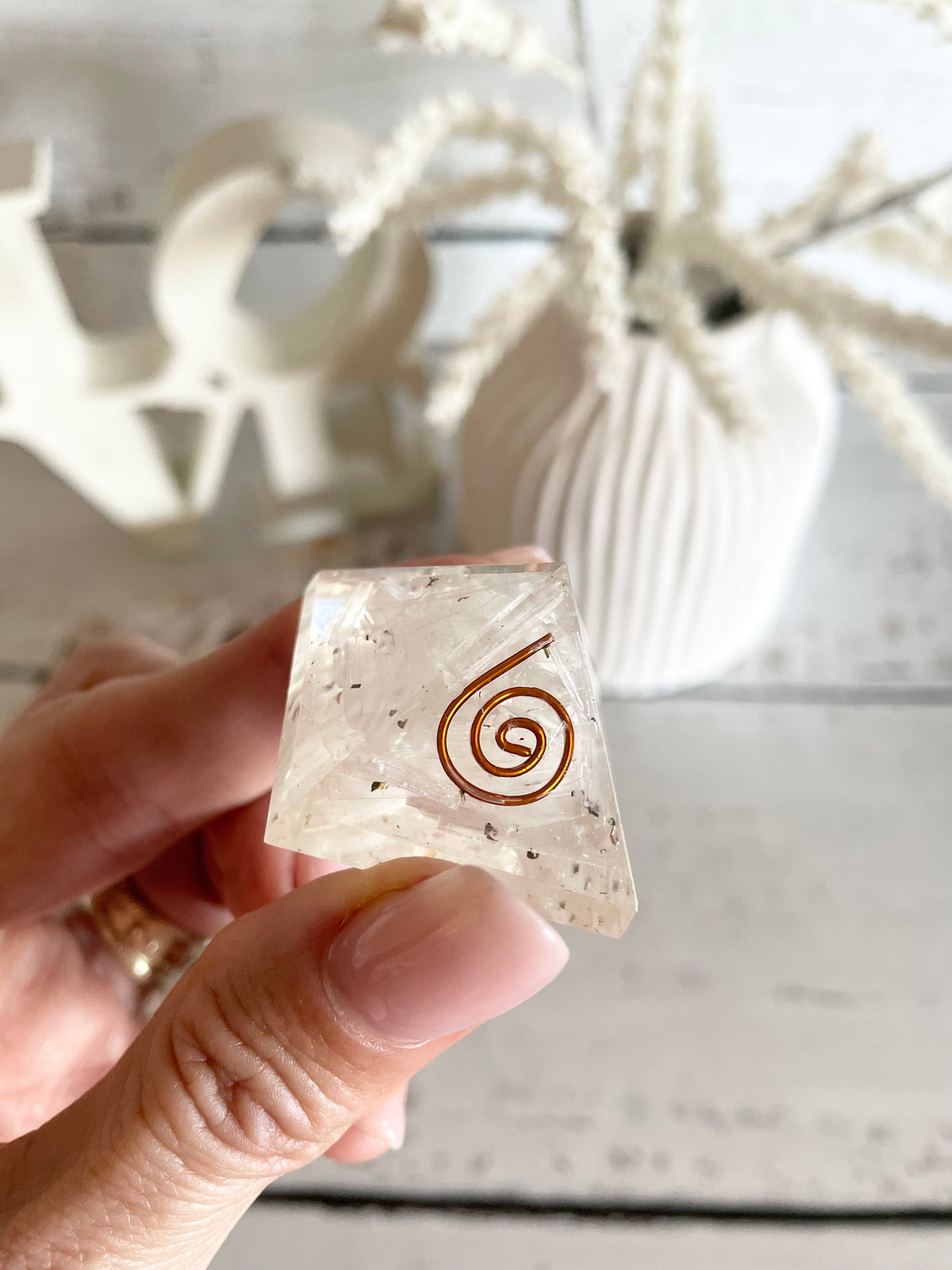 Orgone pyramid ~ Selenite