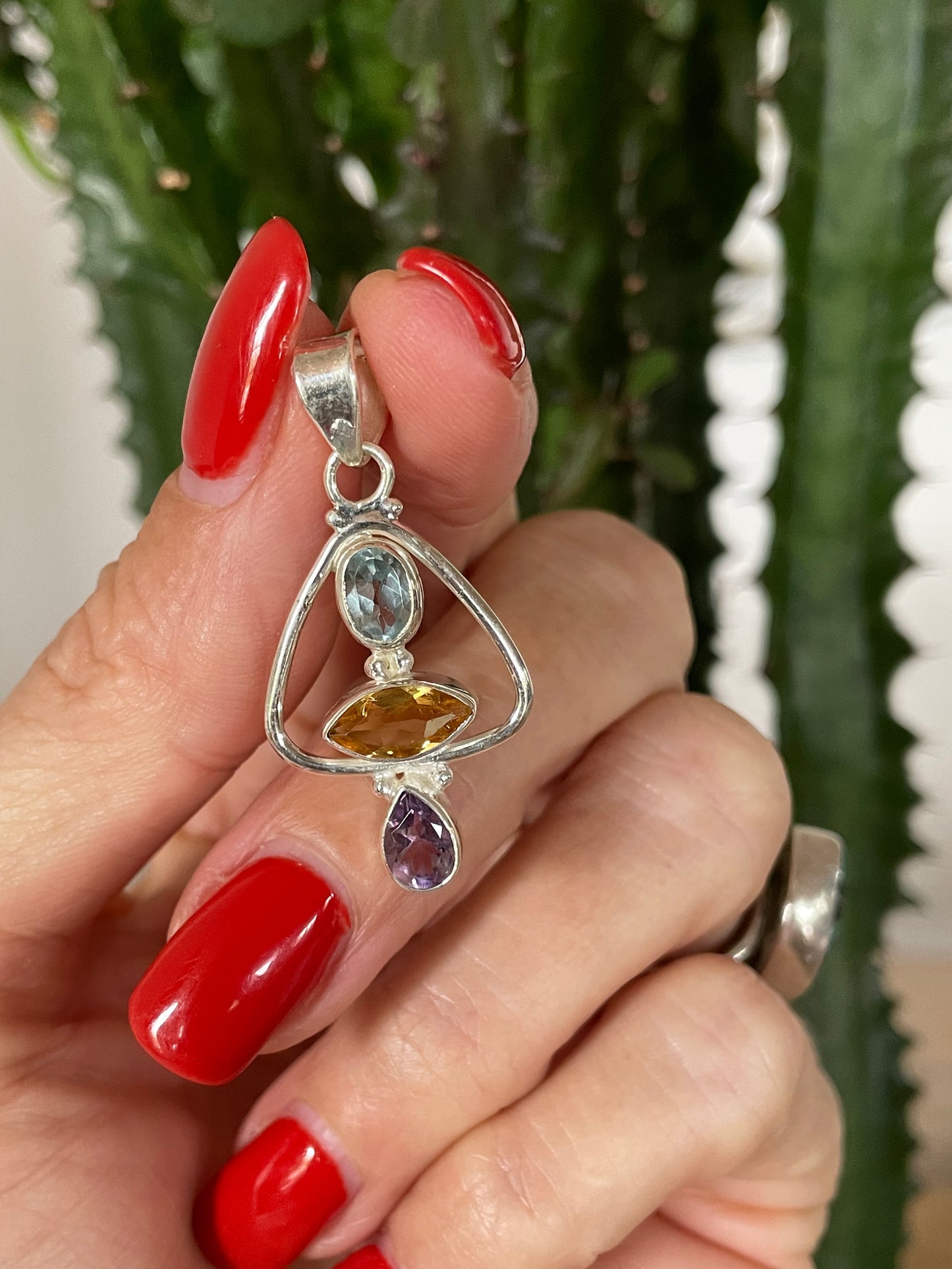 Topaz/Citrine /Amethyst Pendant