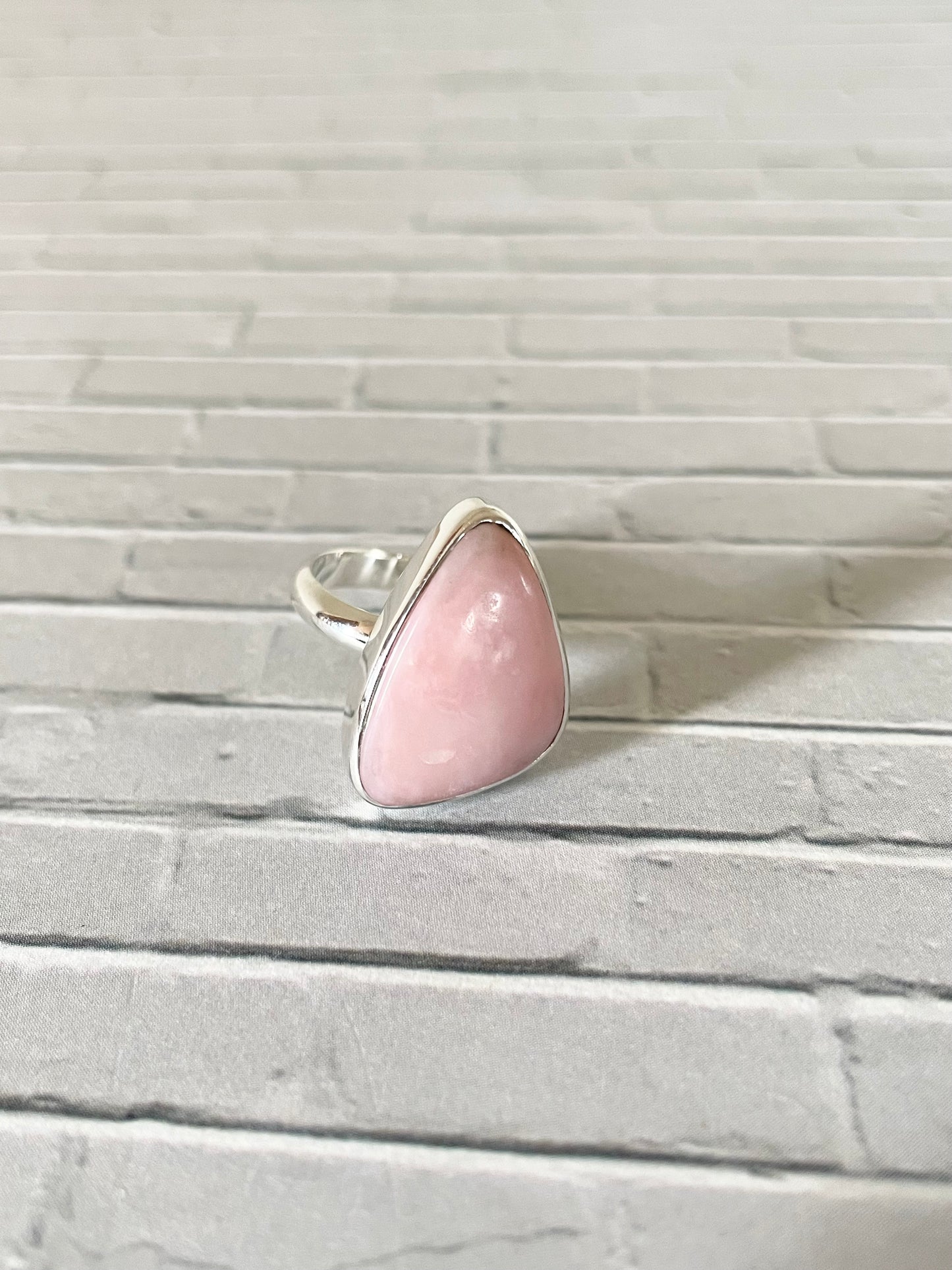 Pink Opal Silver Ring ~ size 6