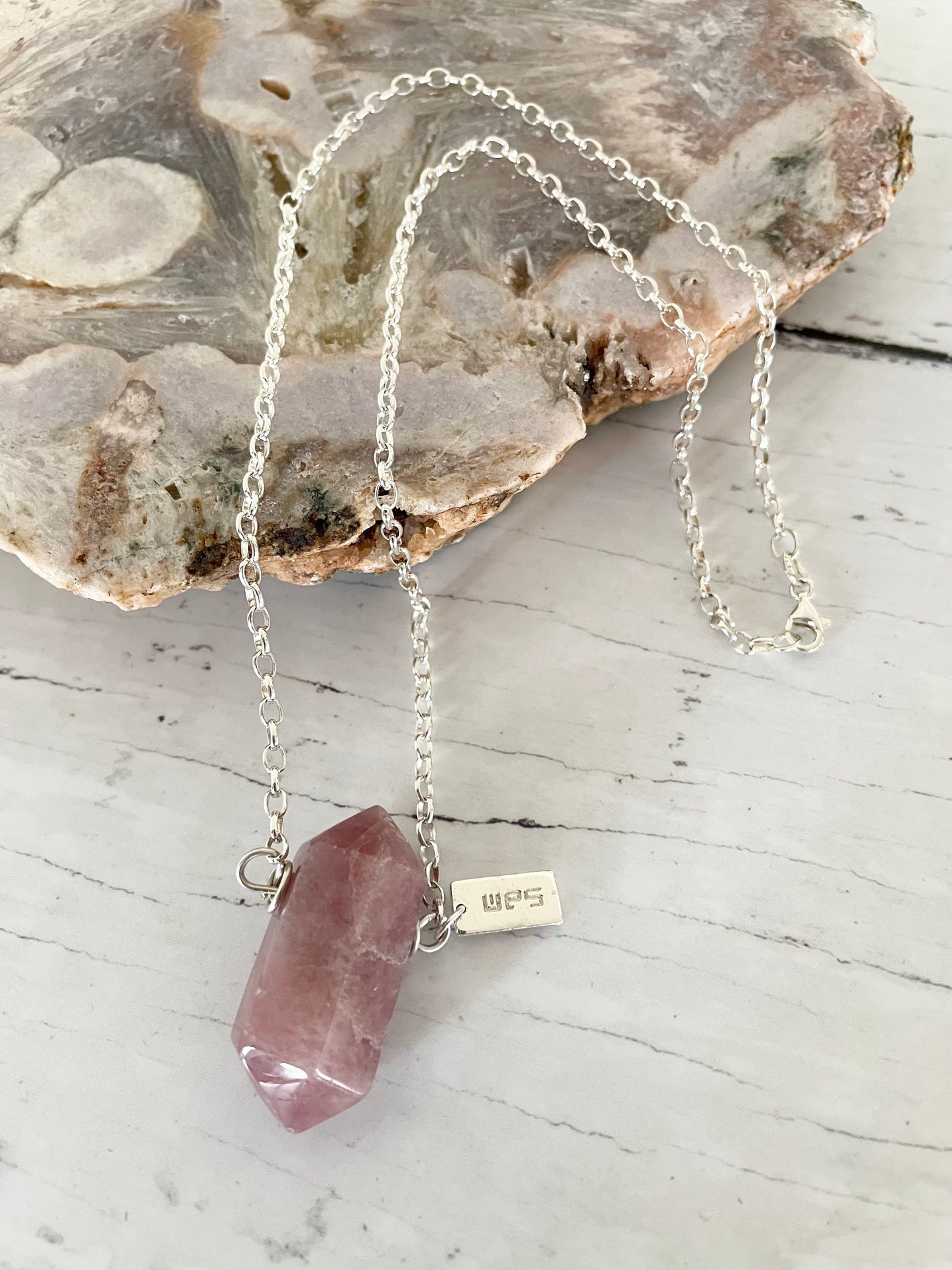 Lavender Rose Quartz Necklace