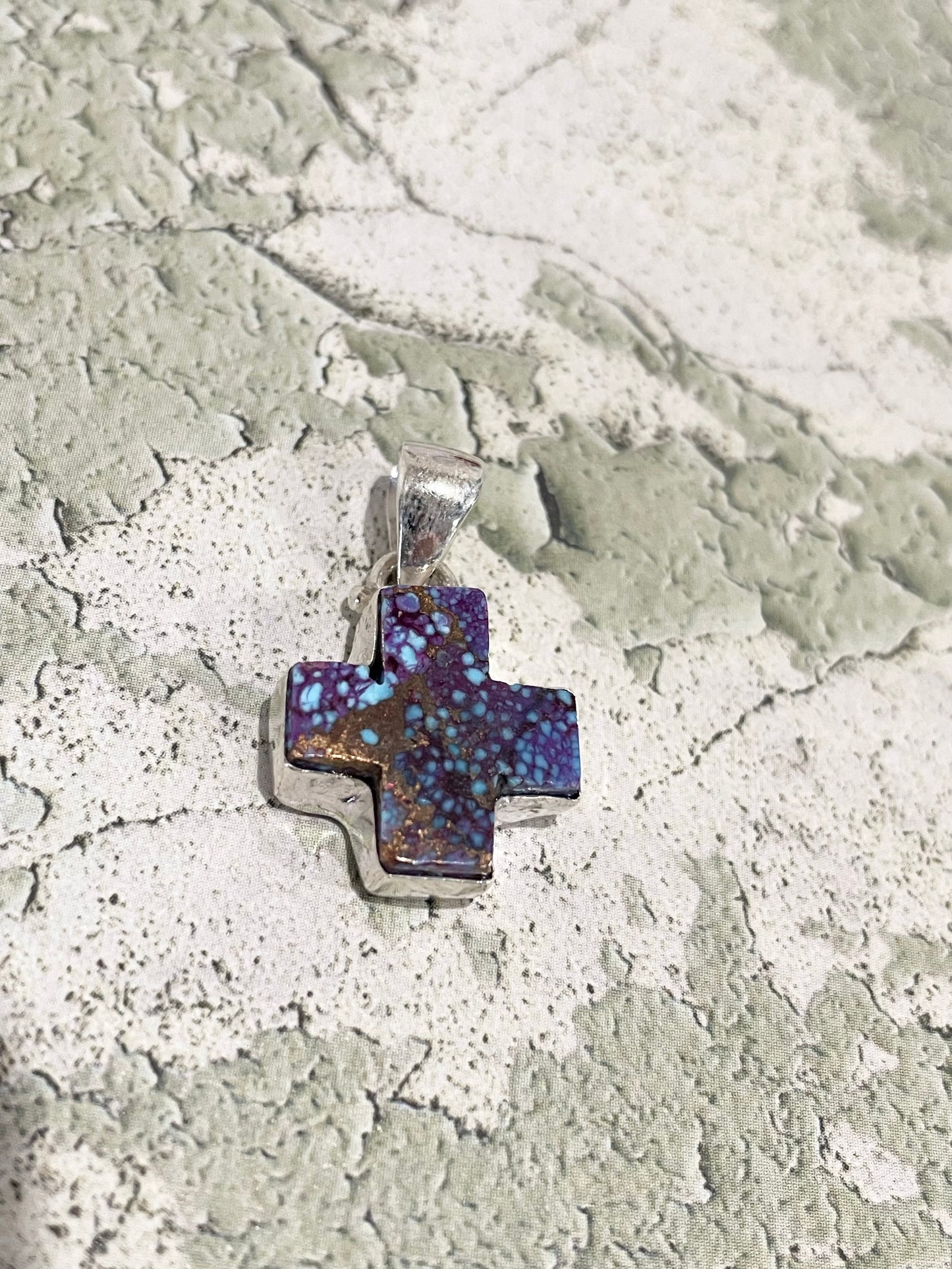 Purple Spiny Oyster Cross Pendant
