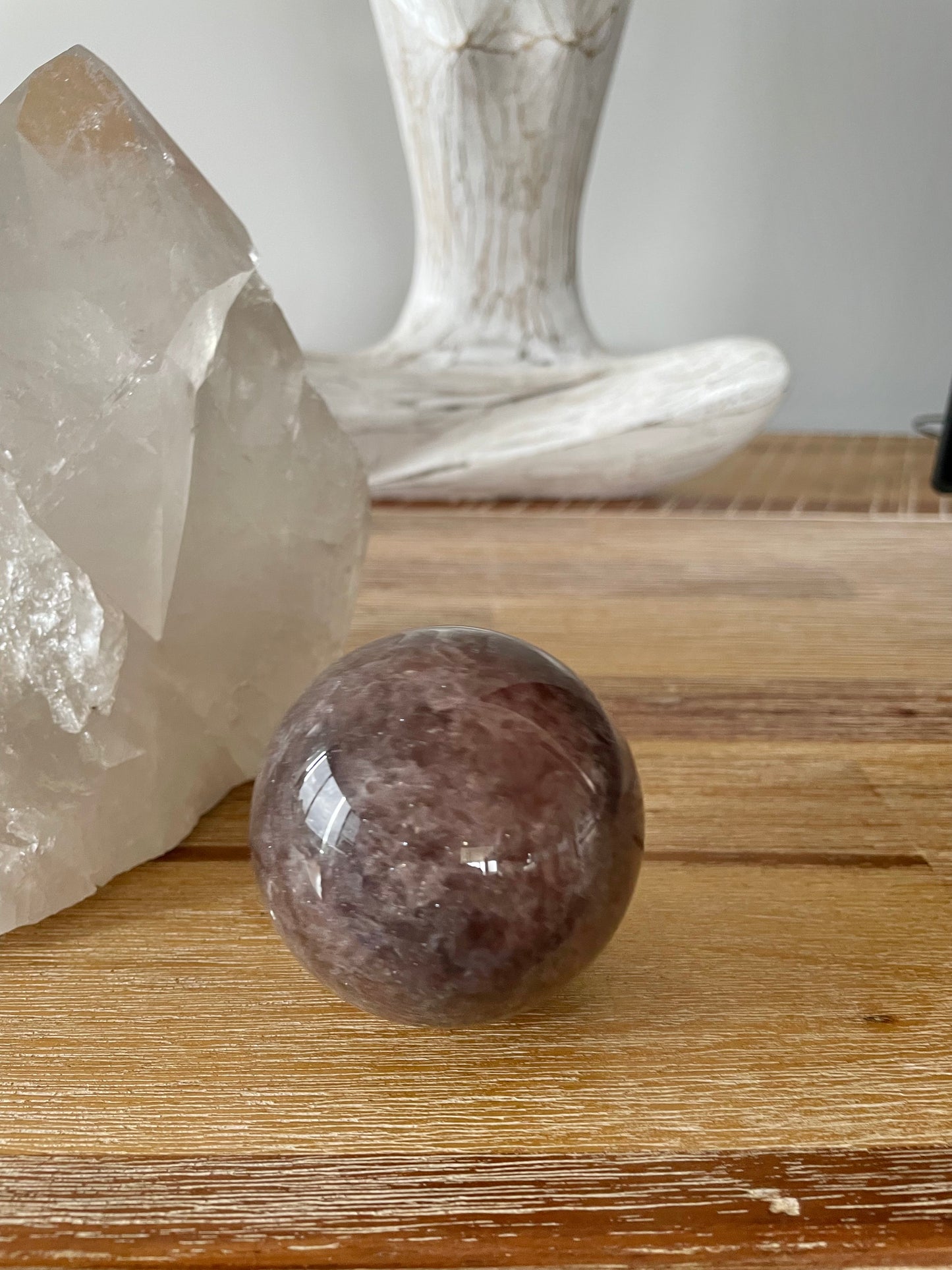 Strawberry Quartz Sphere Includes Holder