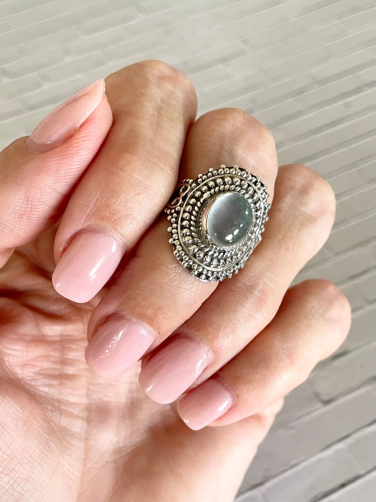 Blue Chalecdony Ring ~ Size 7
