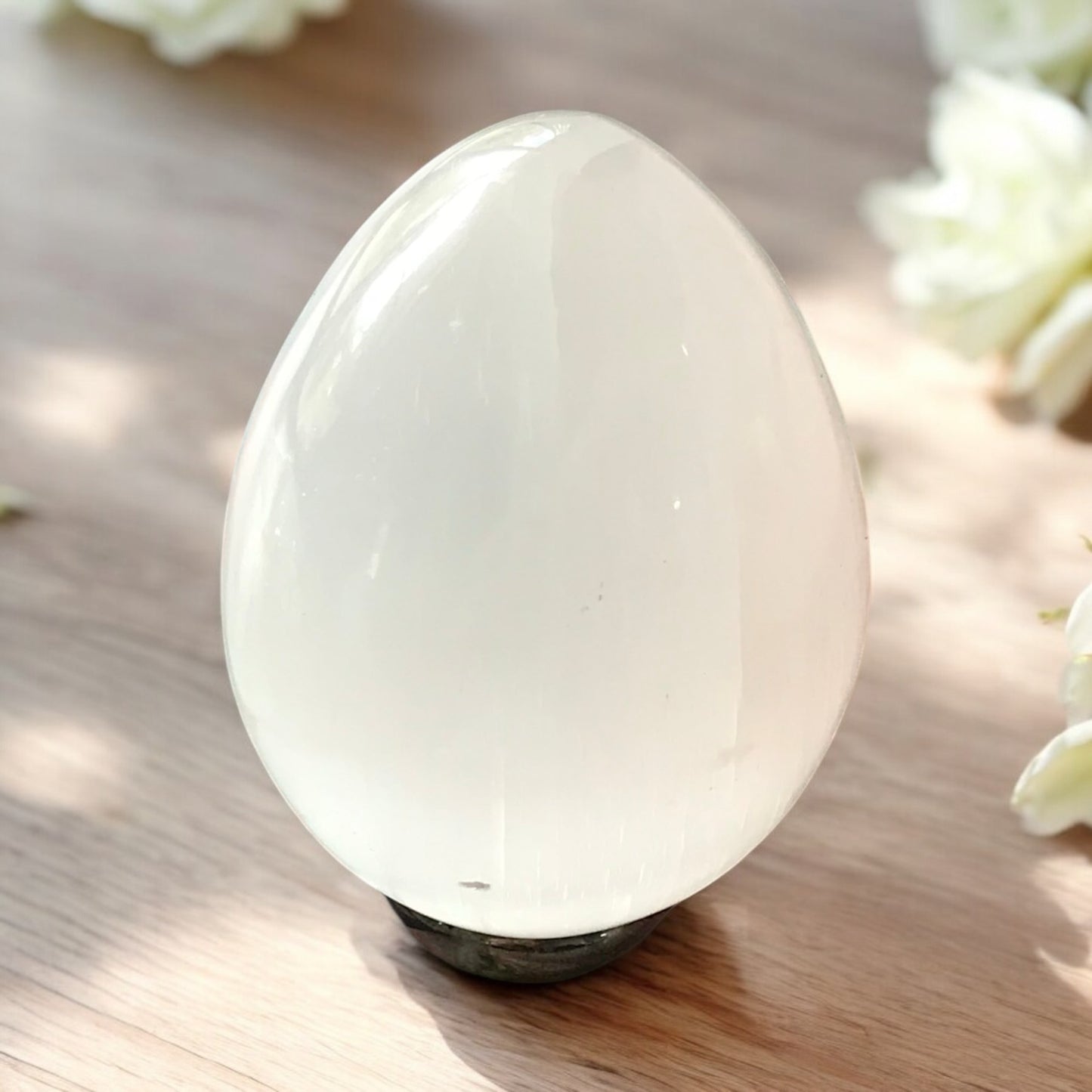 Selenite Egg with holder