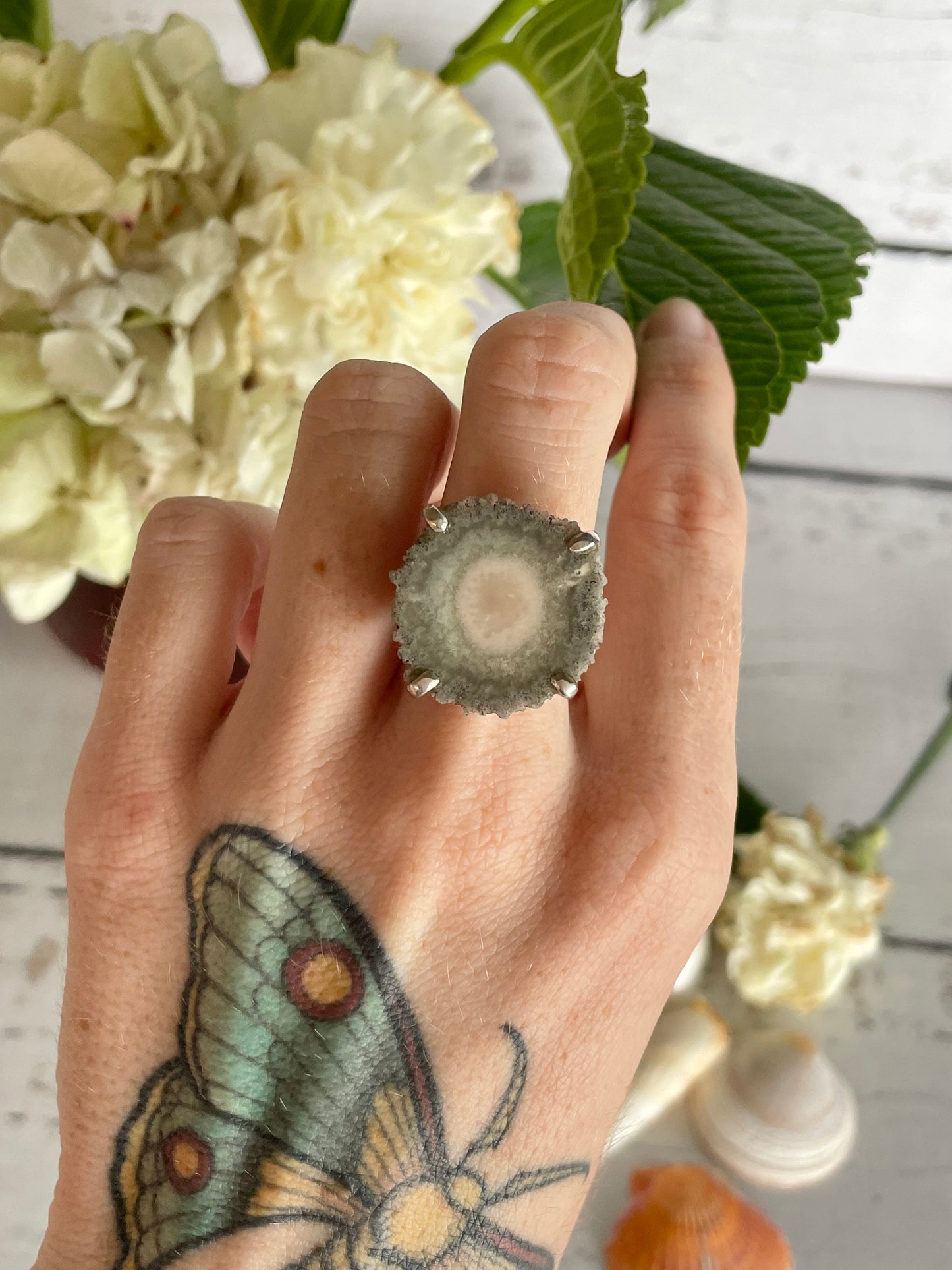 Raw Stalactite Amethyst Ring ~ size 7