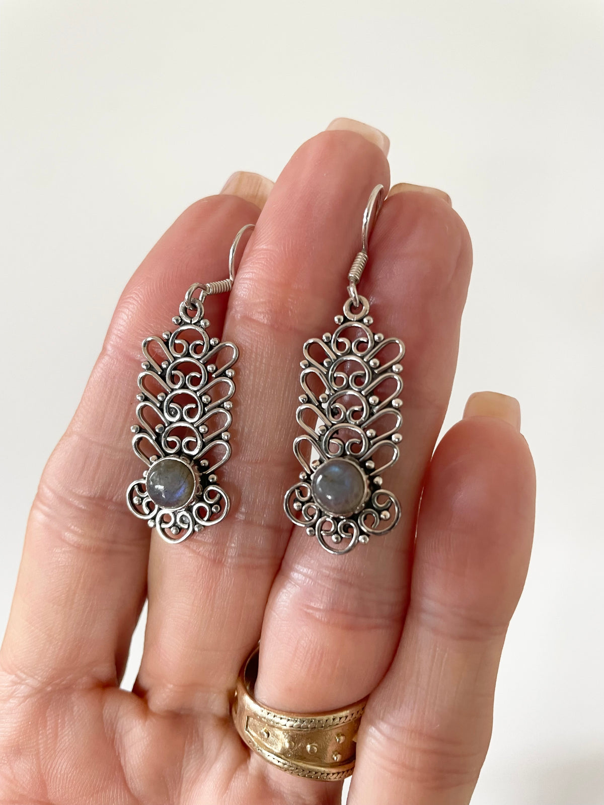 Labradorite Silver Dangles