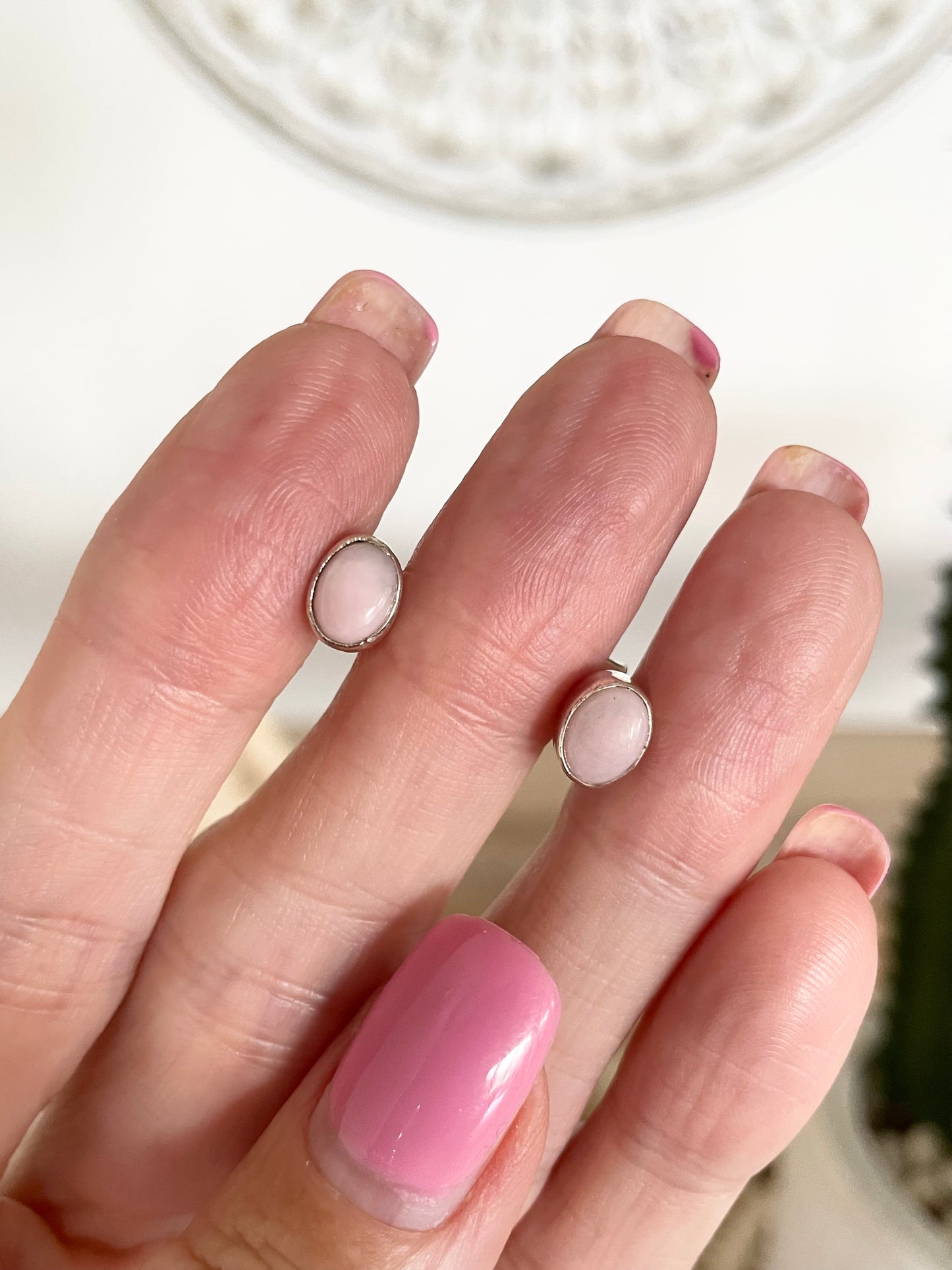 Pink Opal Studs