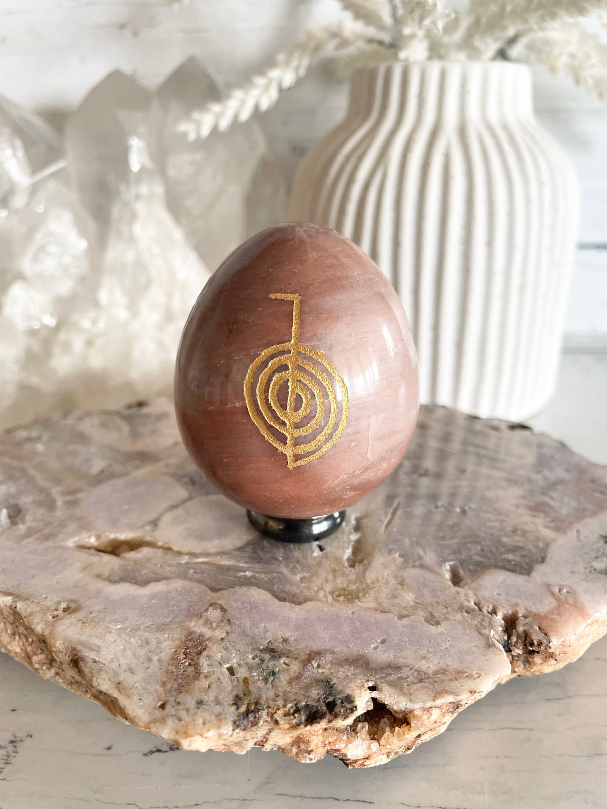 Jasper Reiki Egg with holder