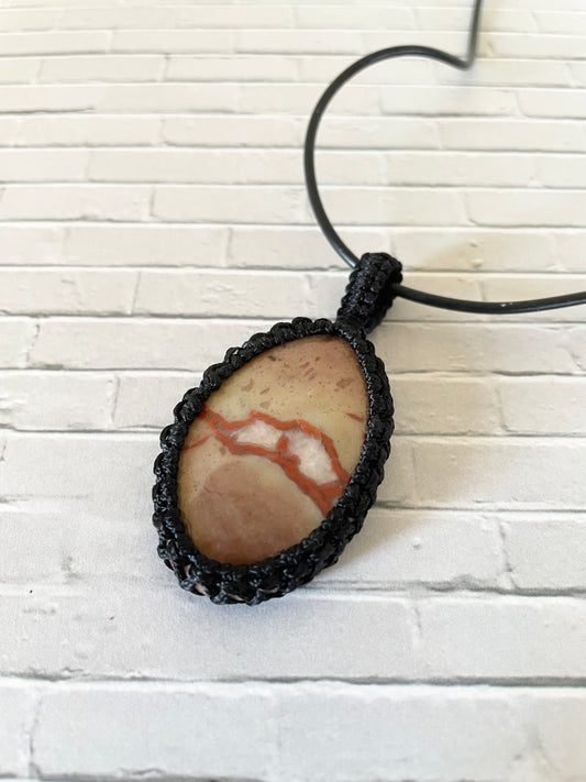 Macrame Pendant ~ Cobra Jasper