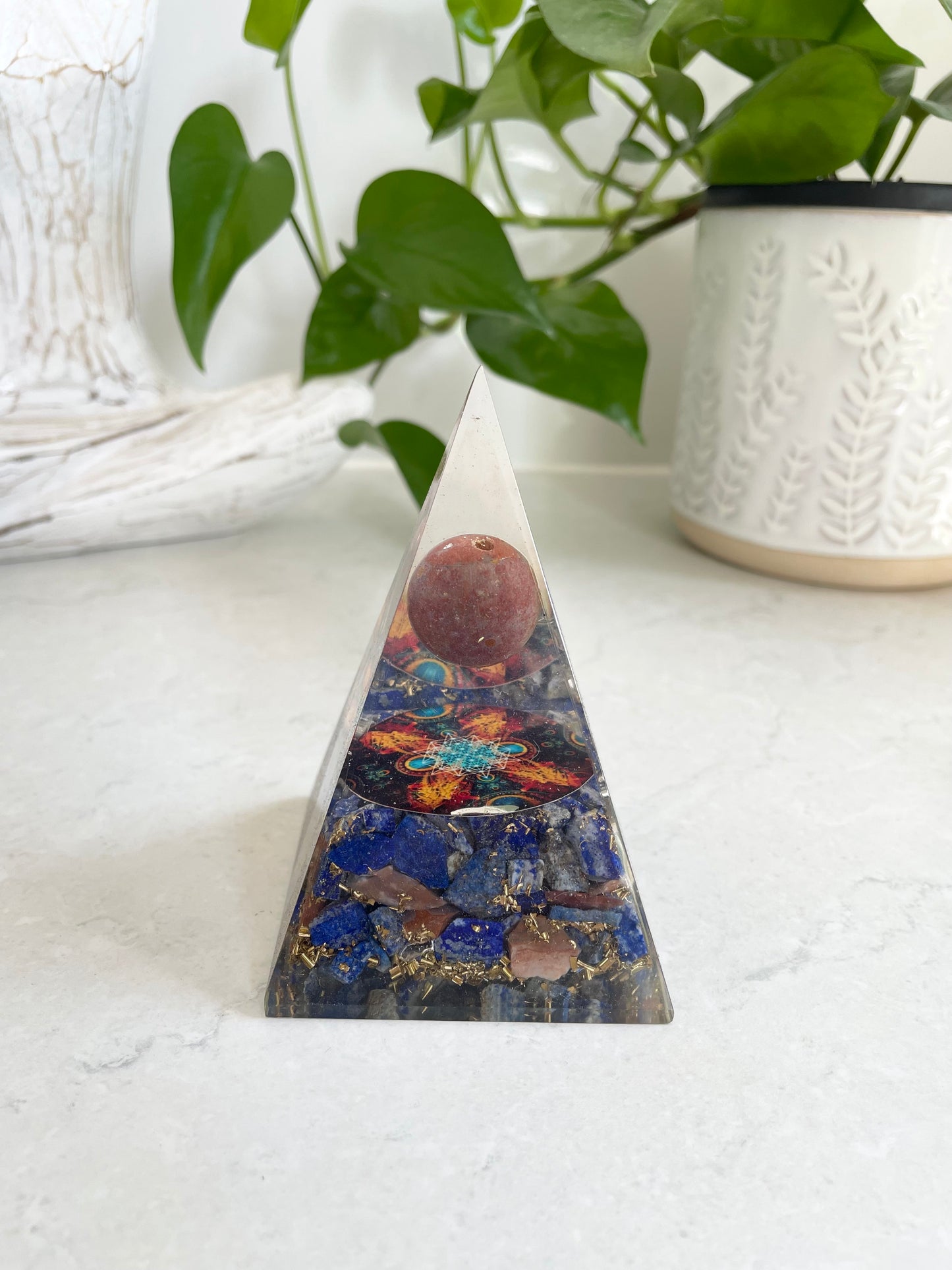 Sodalite Elestial Pyramid