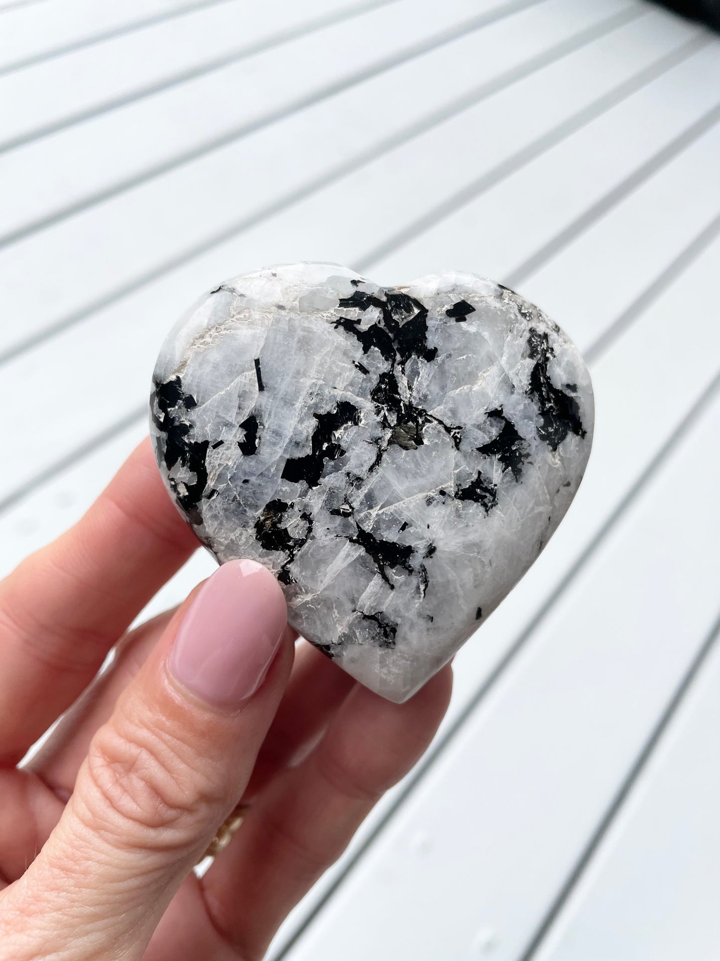 Rainbow Moonstone Heart