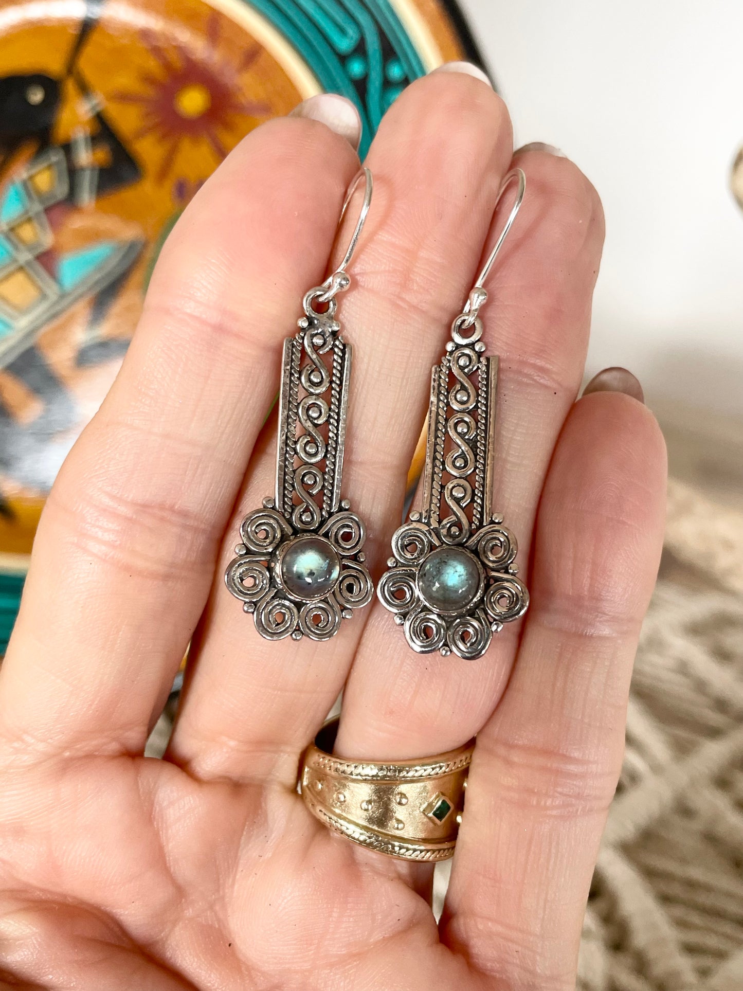 Labradorite Silver Dangles