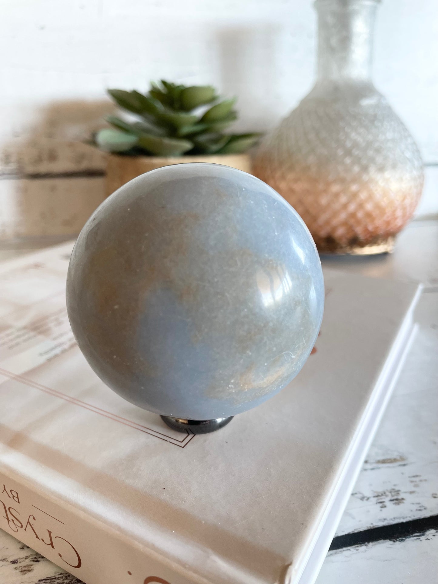 Angelite Sphere Includes Holder