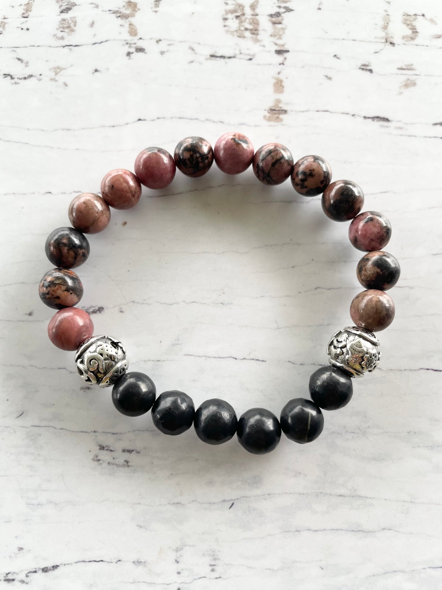 Rhodonite/Shungite Healing Bracelet