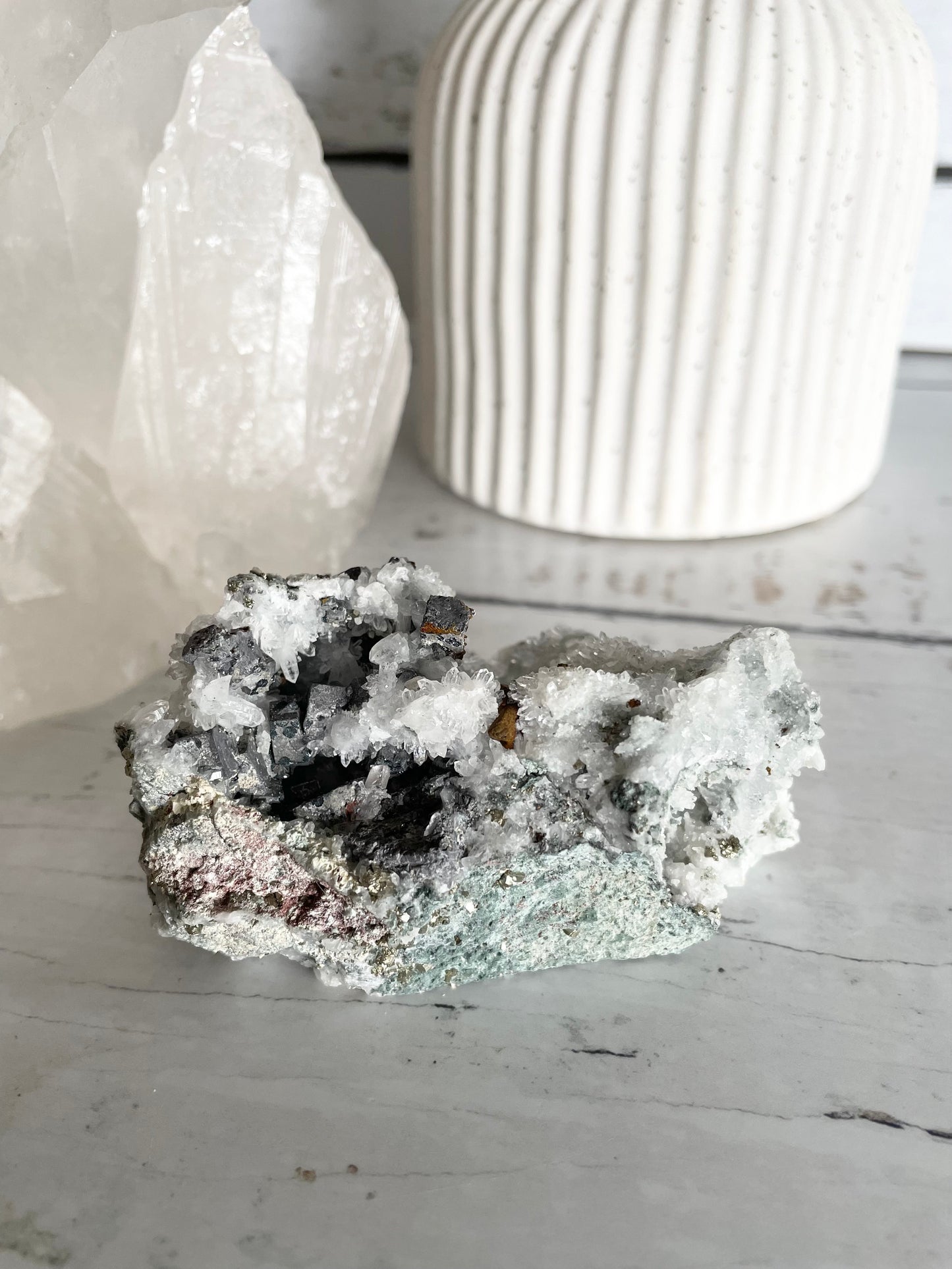 Quartz Pyrite Cluster