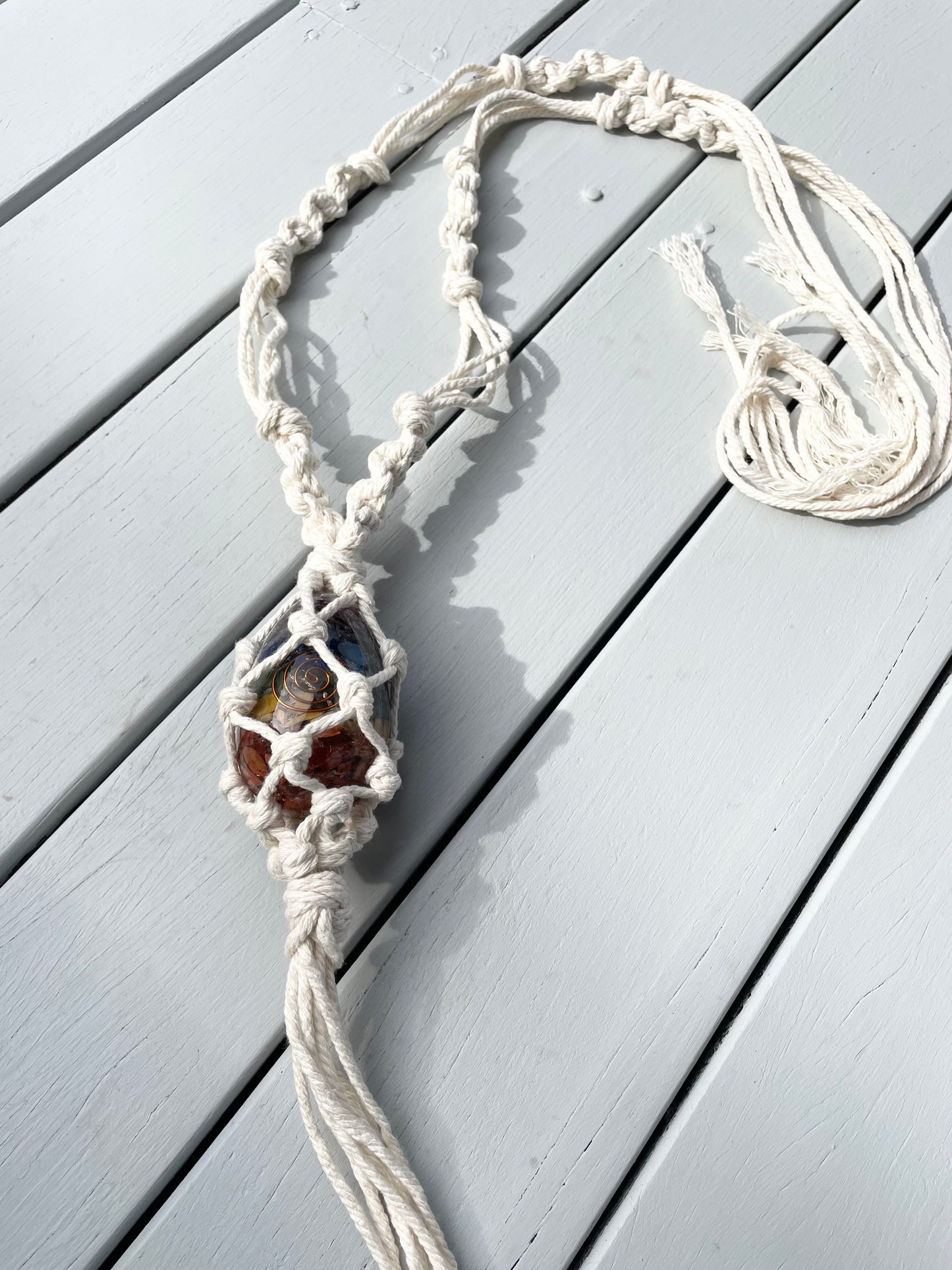Made by Wayne Macrame Hanging - Chakra Orgone Egg