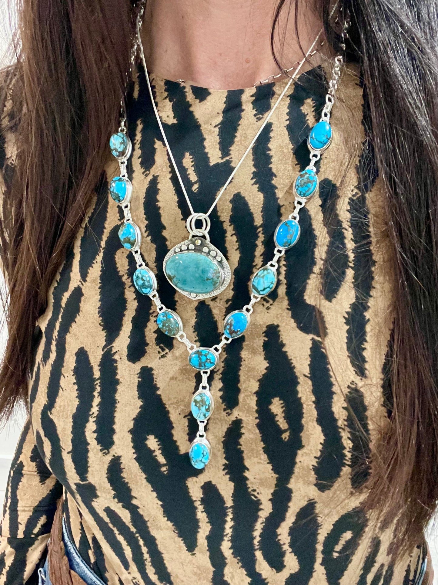 Ruby Faceted Lariat Necklace