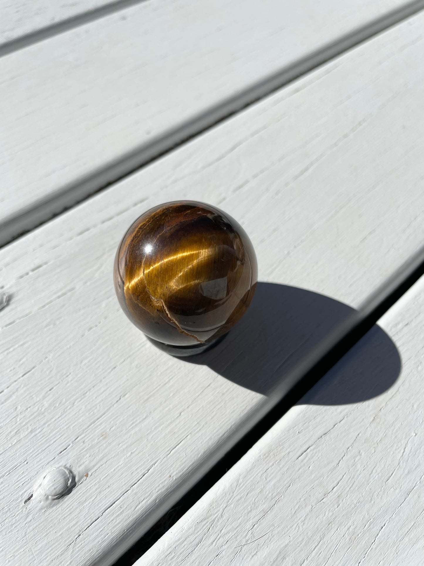 Tiger Eye Sphere includes holder