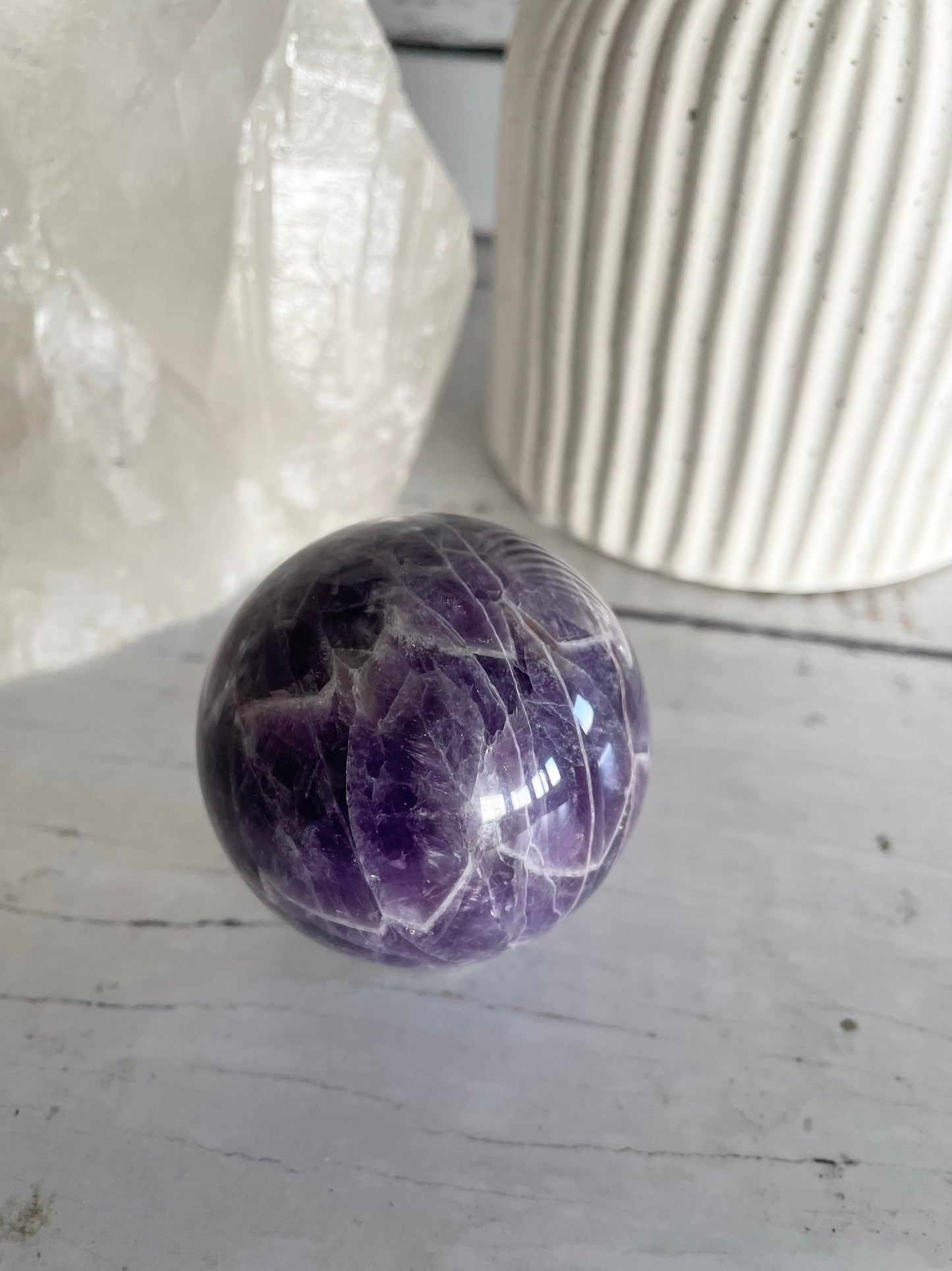 Chevron Dream Amethyst Sphere Includes Holder