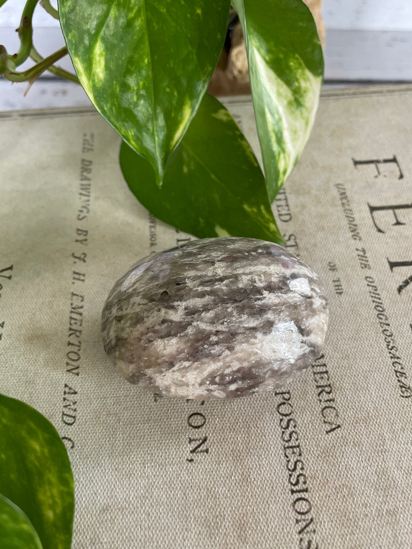 Rubellite Tourmaline Pillow Palm Stone