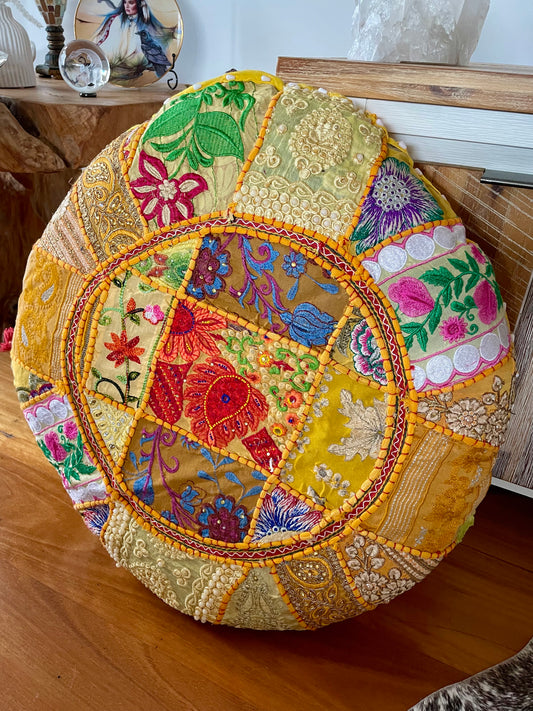 Boho embroidered cushion