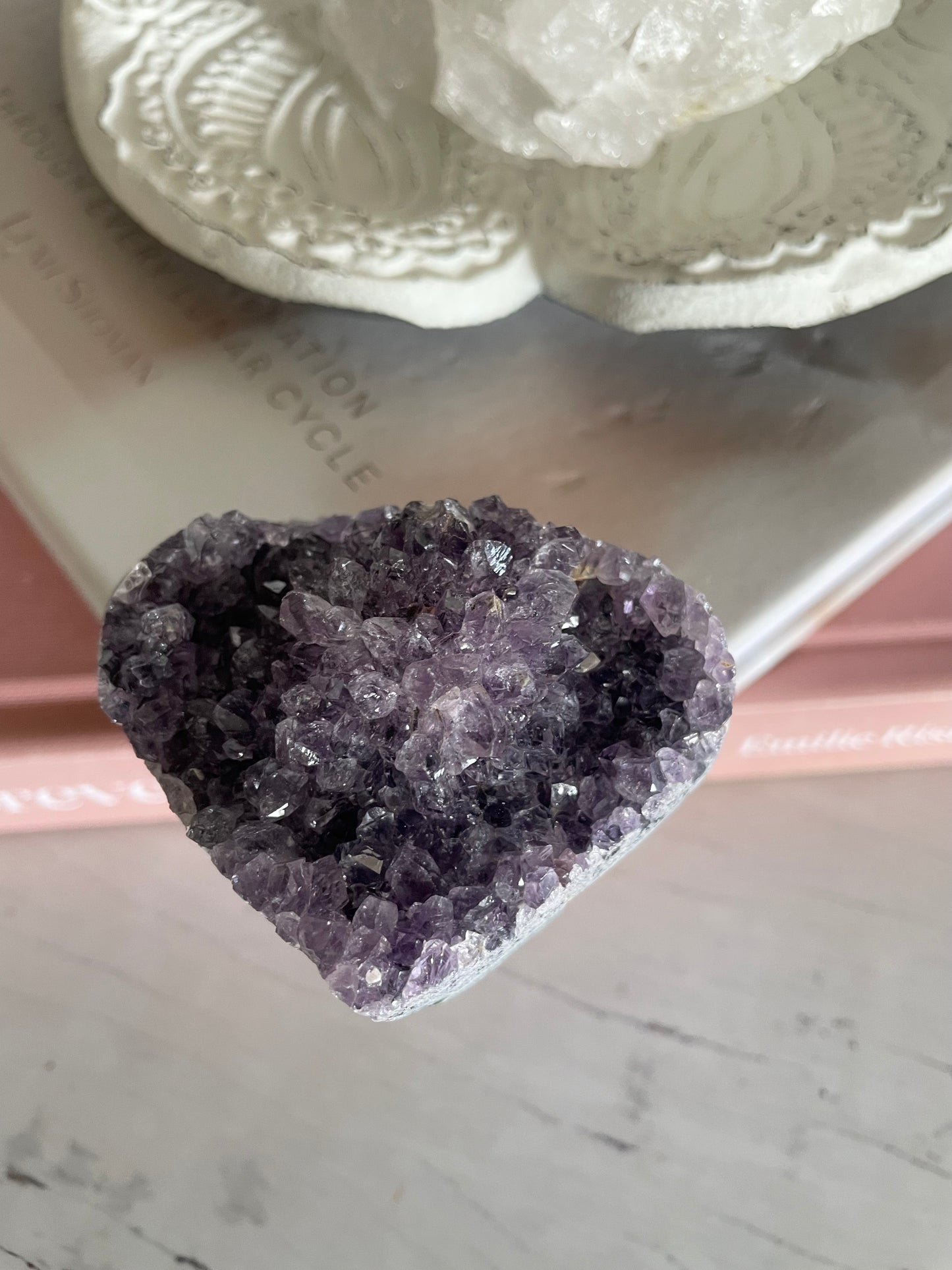 Amethyst Cluster Heart