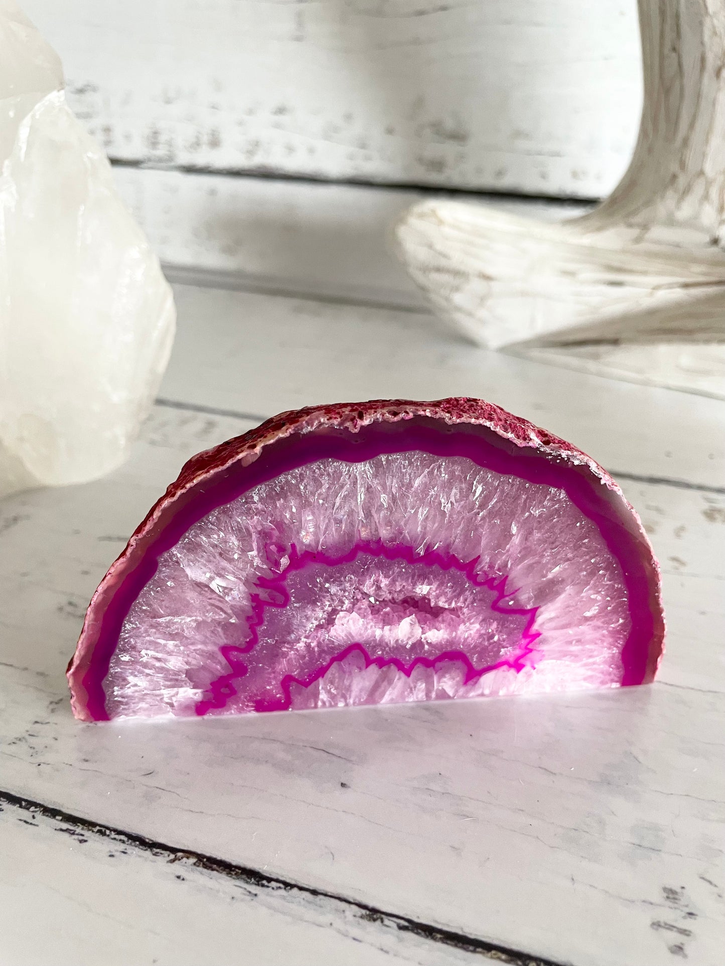 Agate Druzy Geode ~ Pink