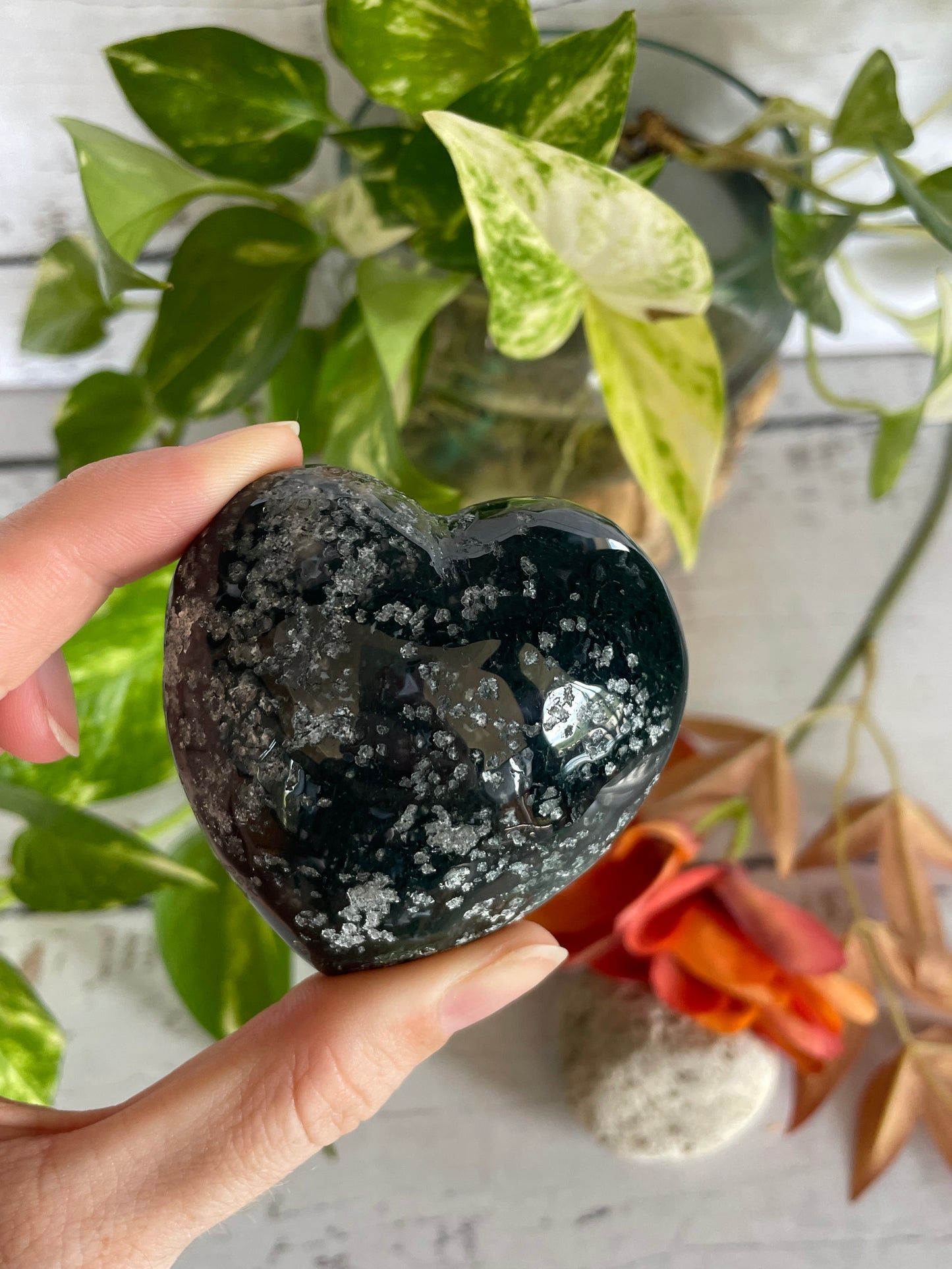 Moss Agate Heart
