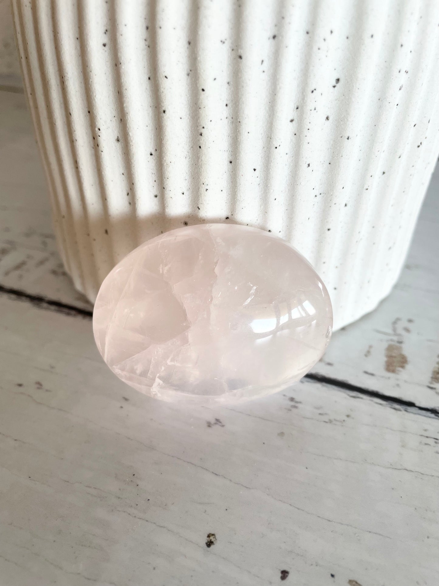 Rose Quartz Pillow Palm Stone