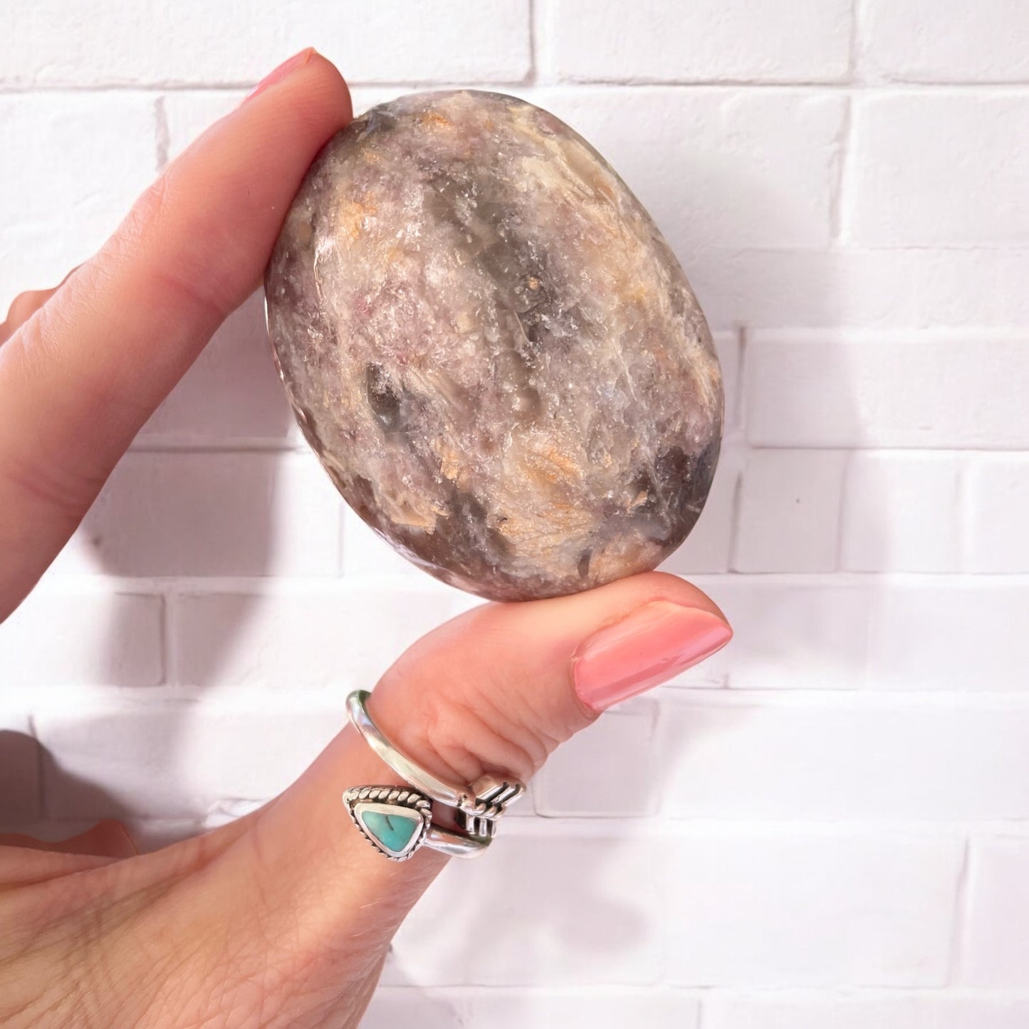Rubellite Tourmaline Pillow Palm Stone