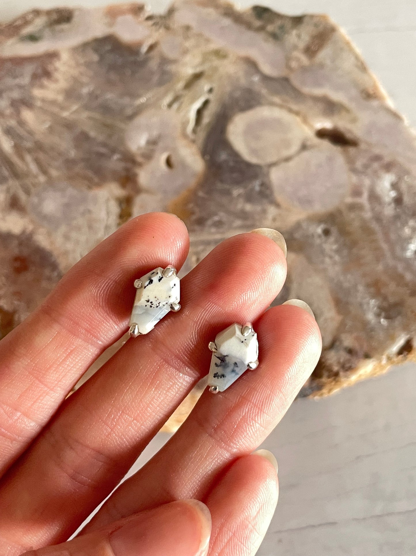 Dendritic Opal Studs