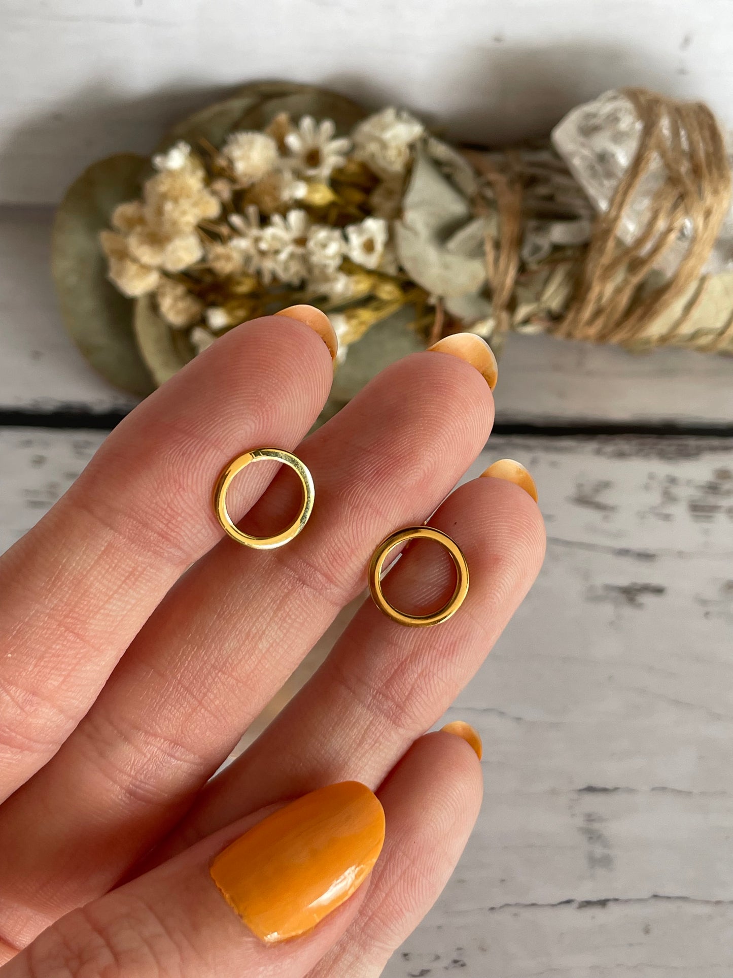 Full Moon Ritual Gold Studs
