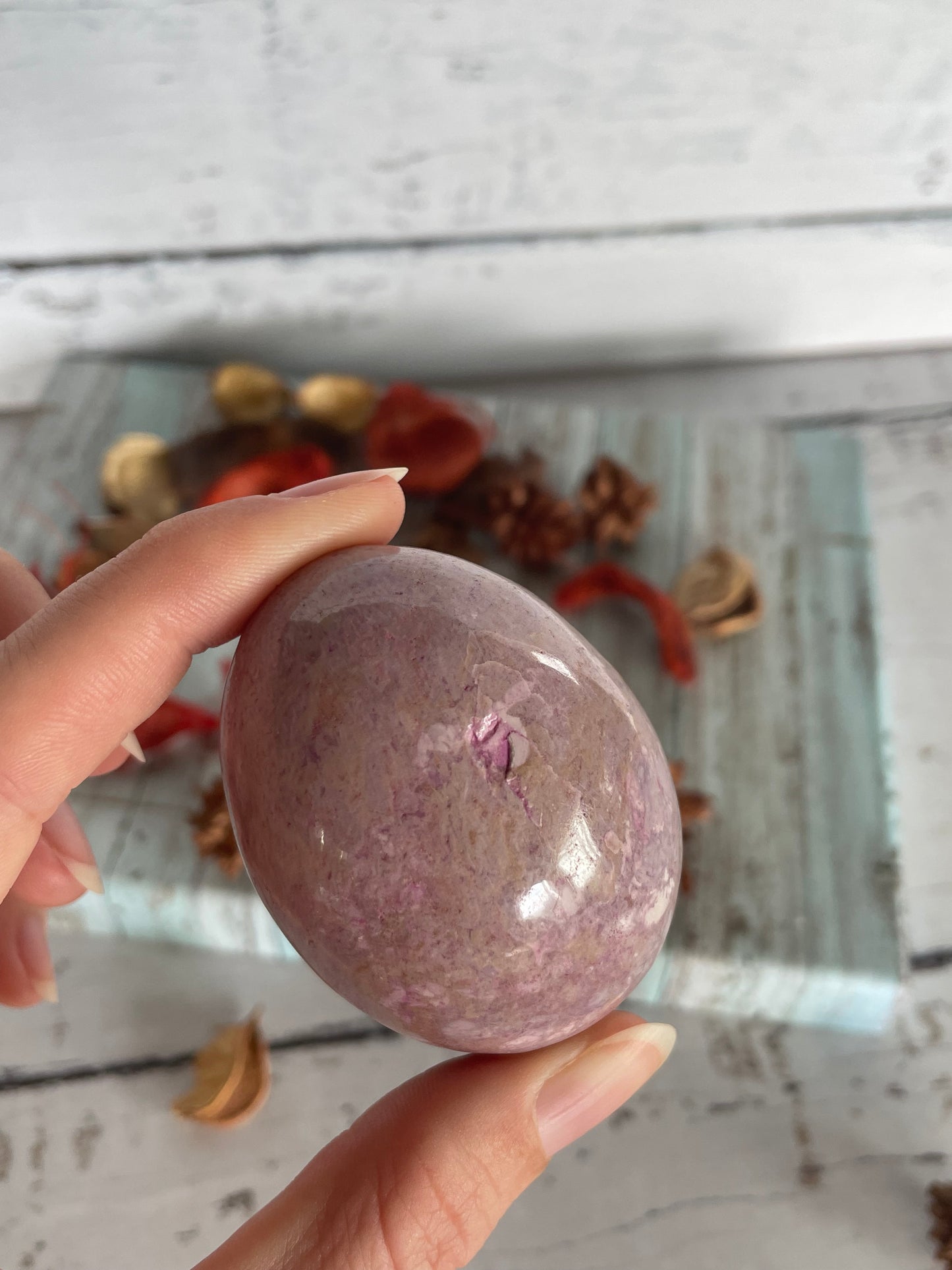 Phosphosiderite/Hope Stone Egg with holder