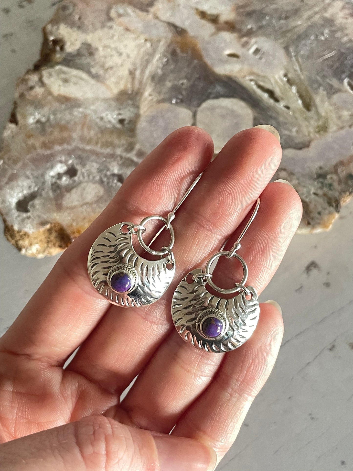 Kingman Purple Copper Turquoise Dangles