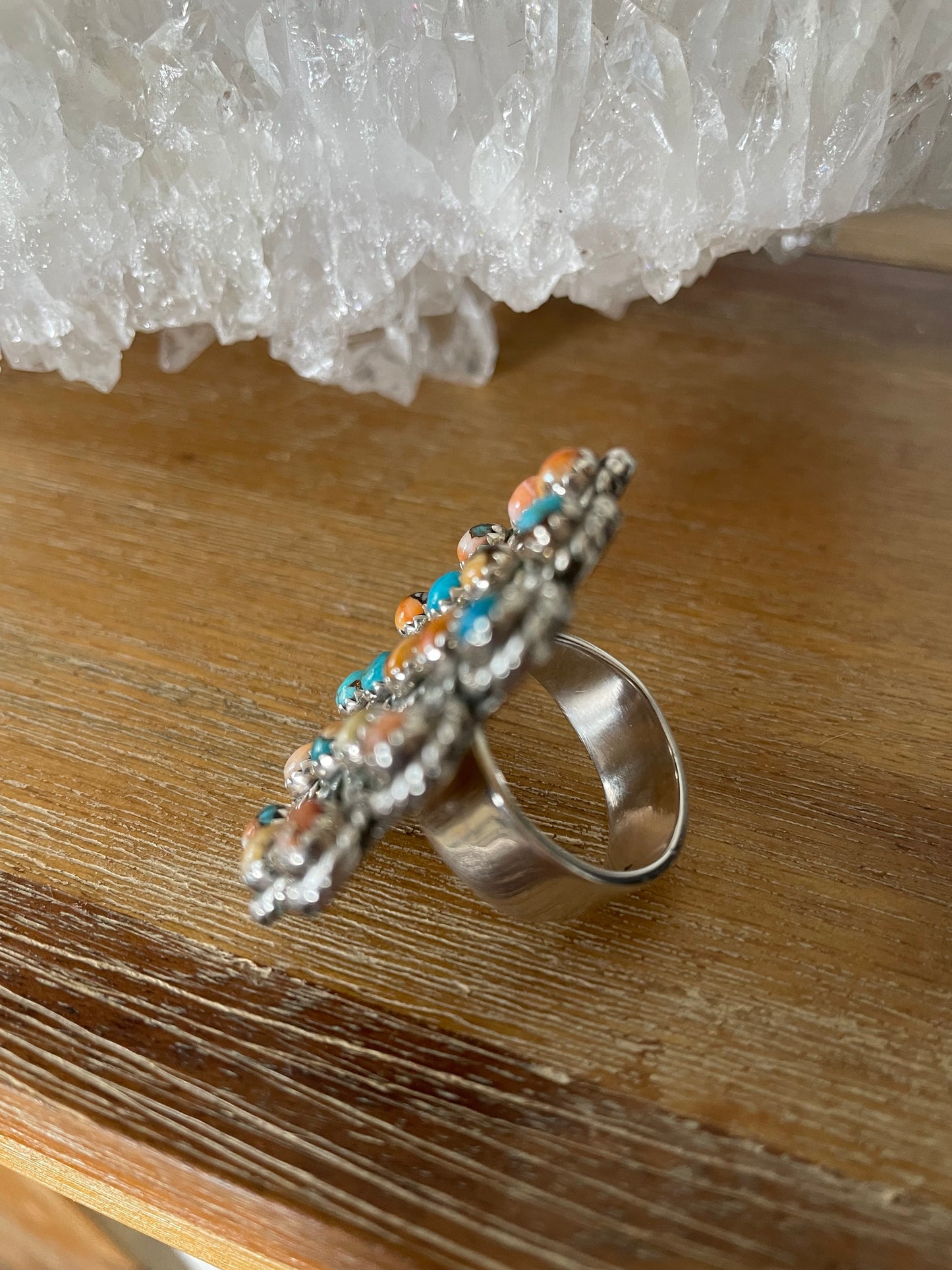 Spiny Oyster Navajo “Sacred Circle” Ring
