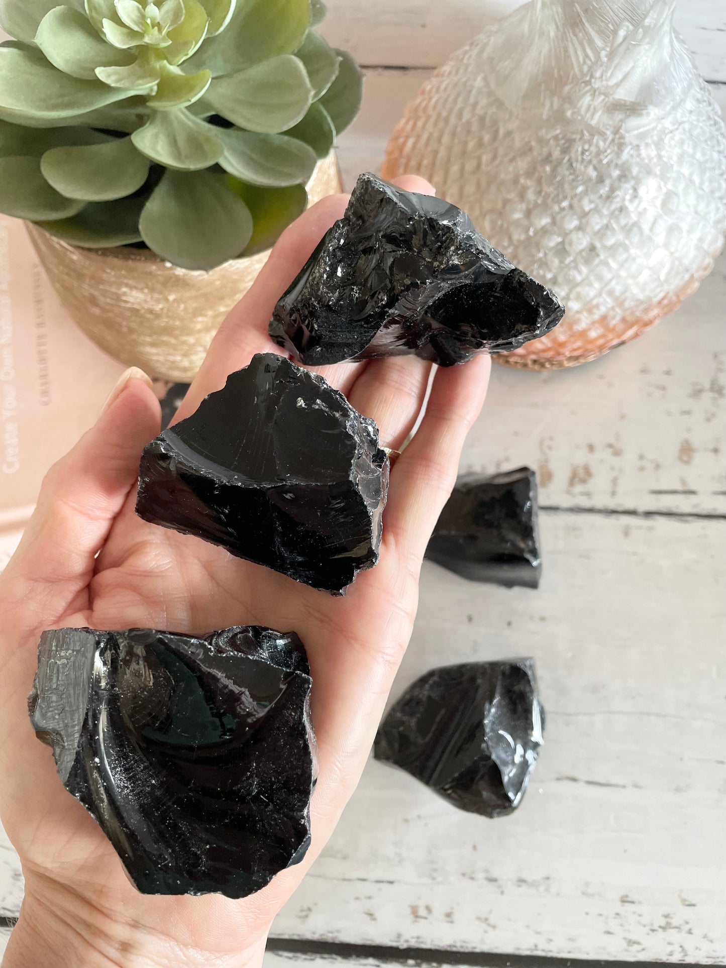 Raw Black Obsidian