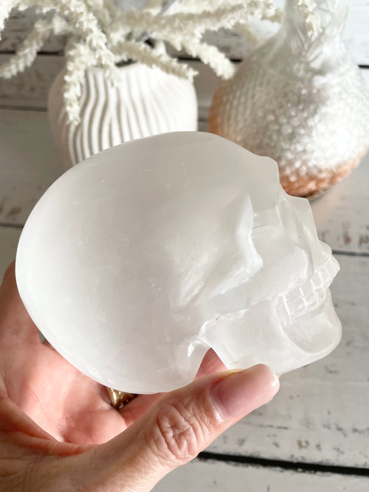 Selenite Skull