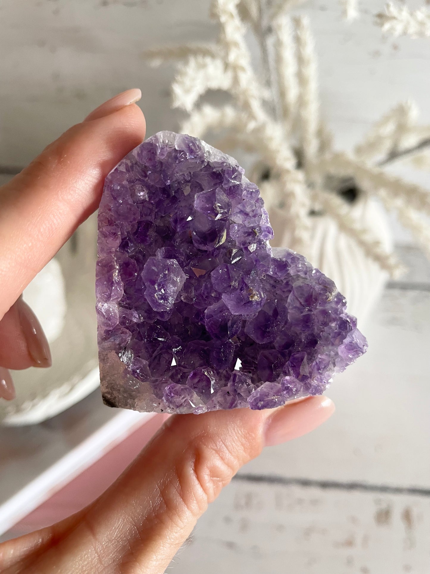 Amethyst Cluster Heart