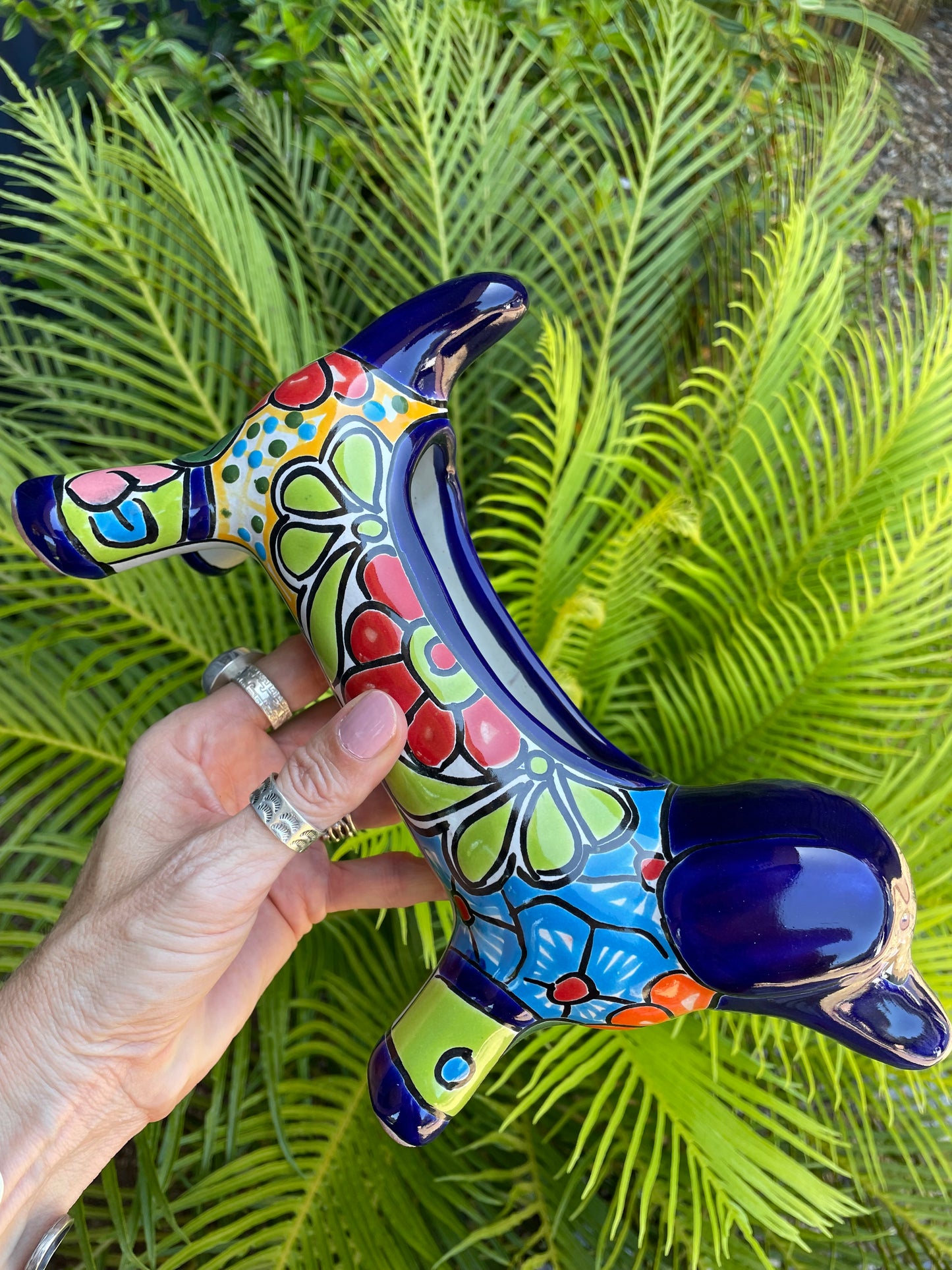 Talavera Dachshund Planter