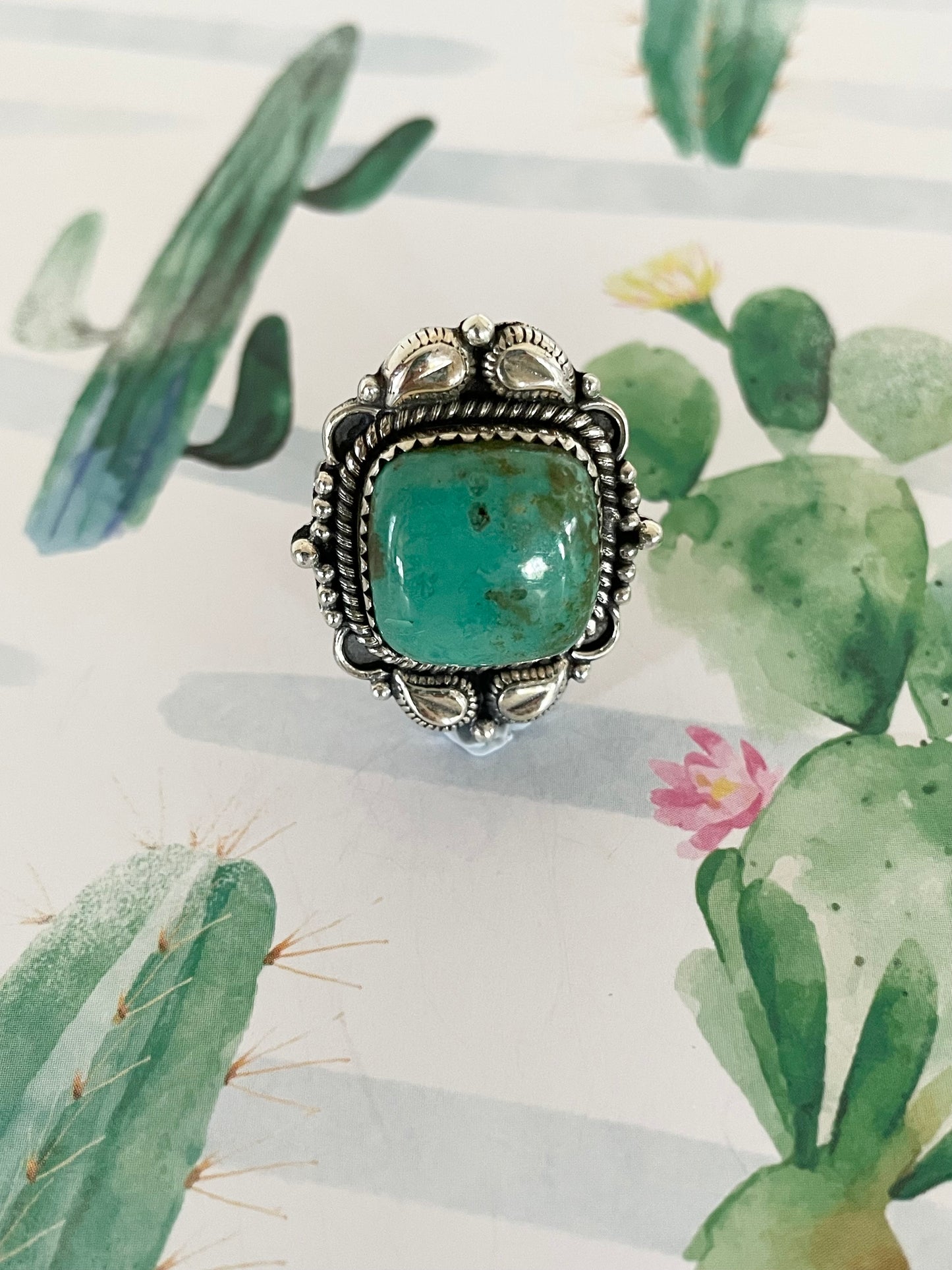 Royston Turquoise Ring - Adjustable 6.5-10